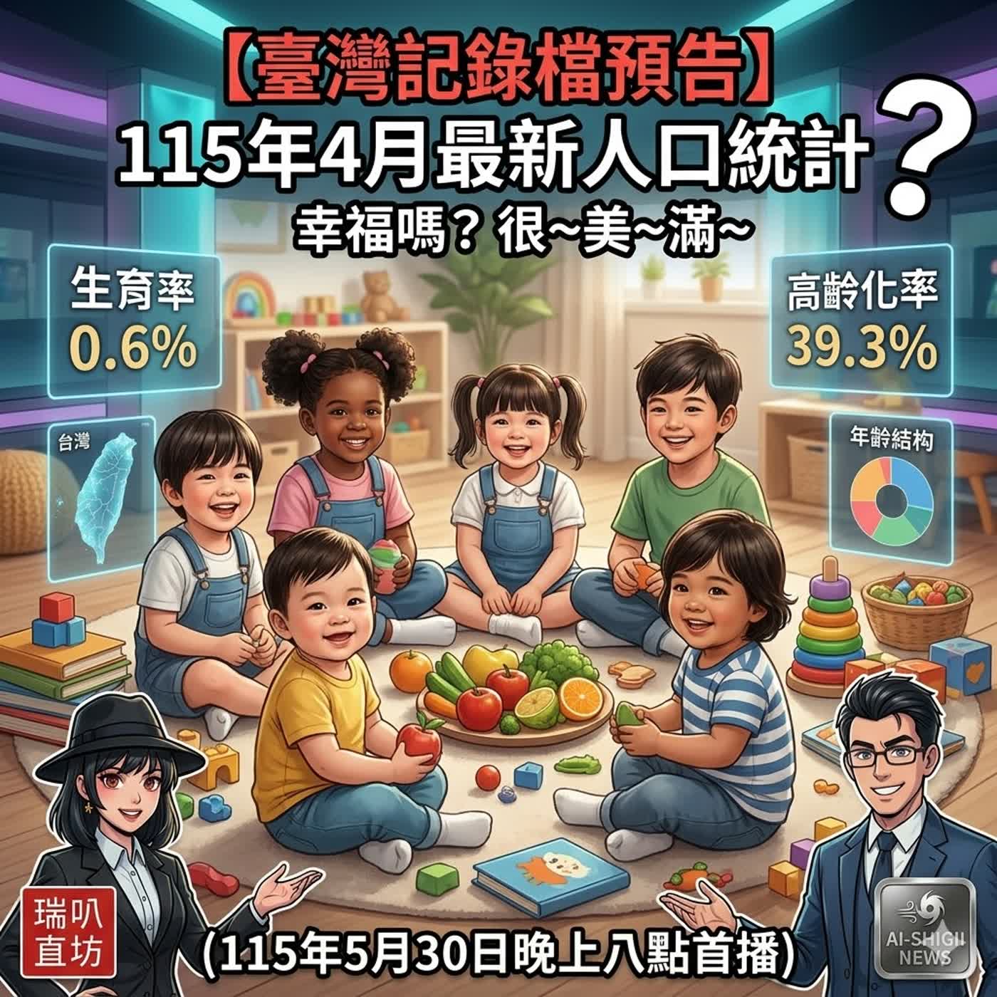 【幸福嗎?很~美~滿~】內政部115年4月最新臺灣人口統計速報-臺灣記錄檔 episode artwork