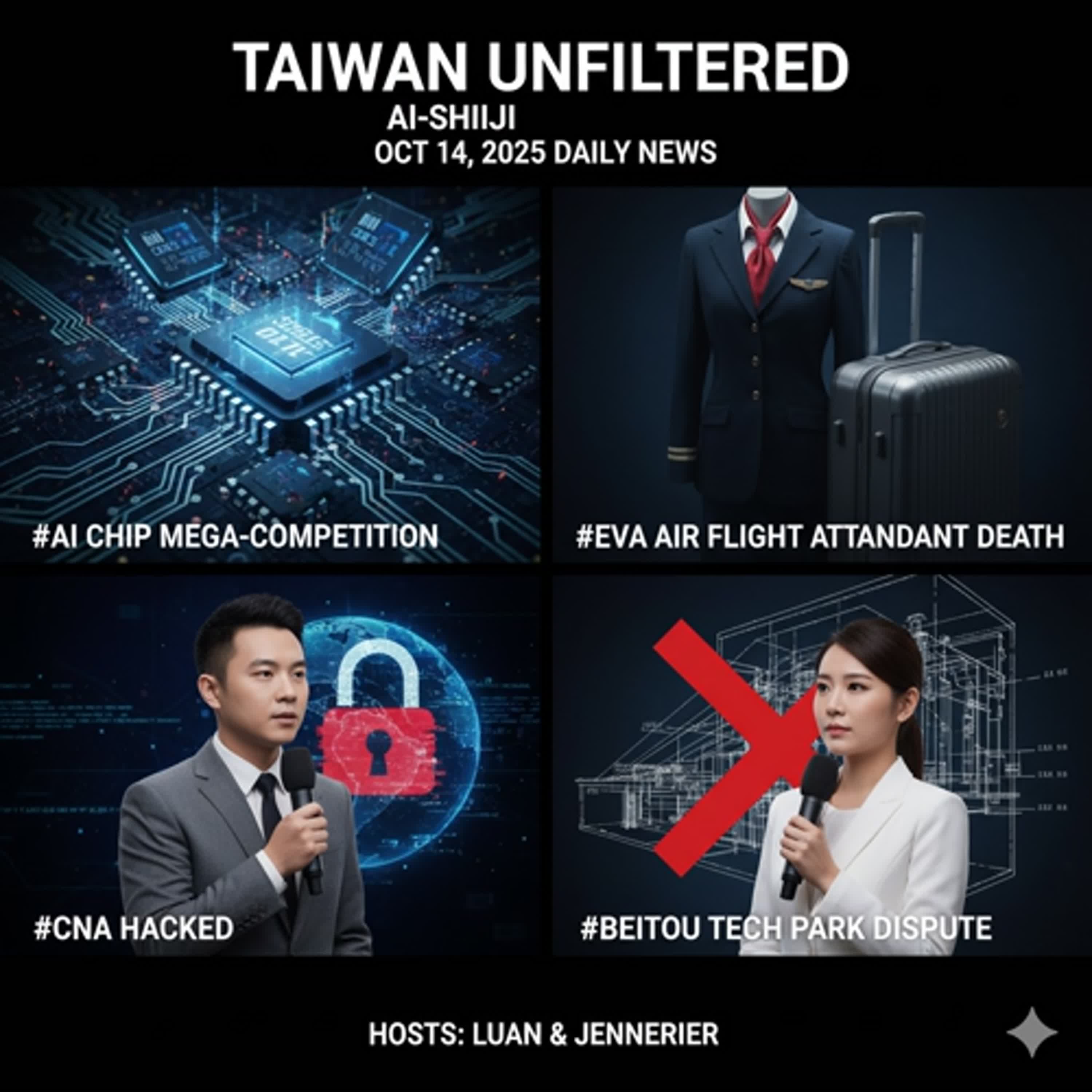AI 晶片大競爭!!!長榮空服猝逝、央廣遭駭與北士科爭議/AI史記報 - 2025年10月14日 episode artwork