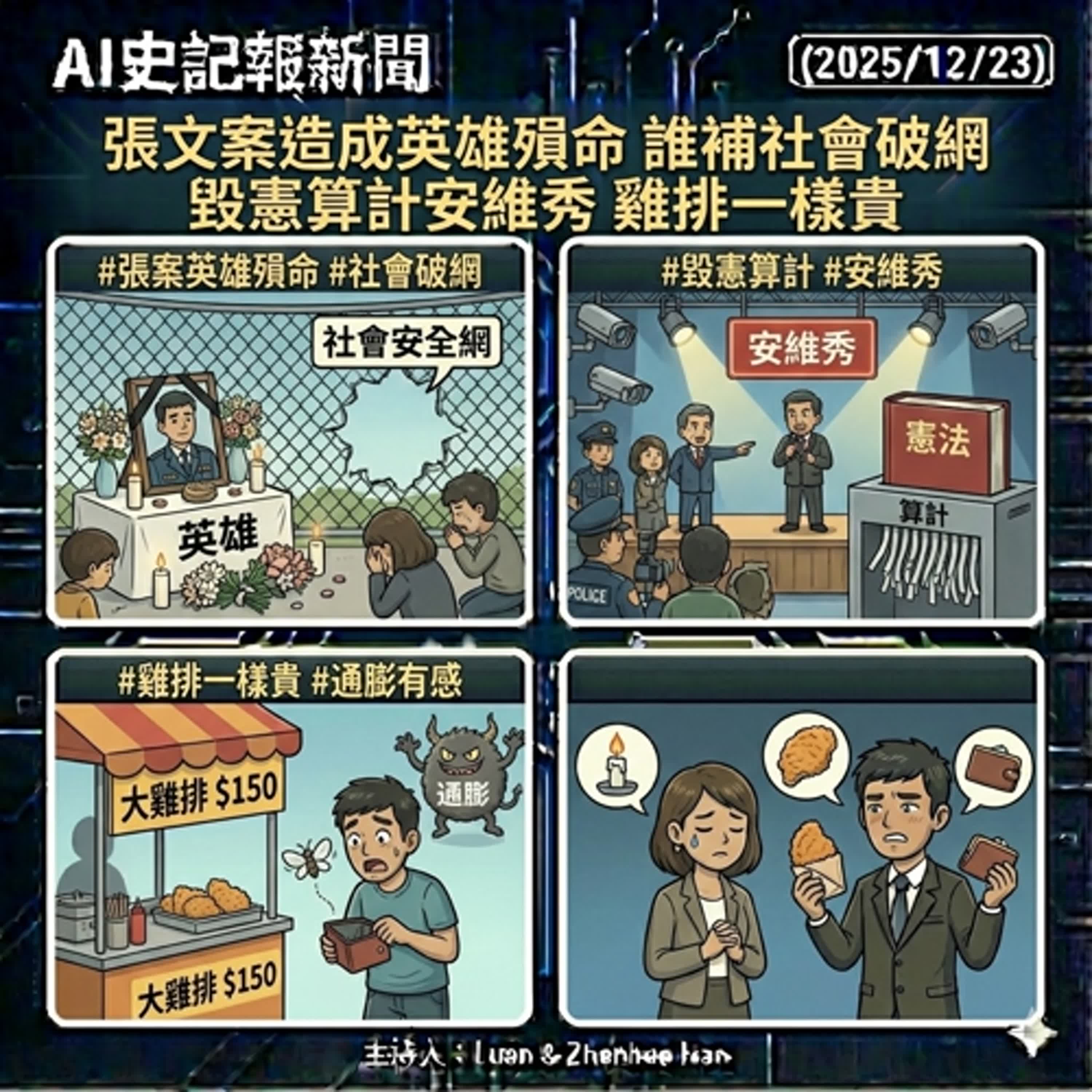 【你好嗎？QQ】張文案造成英雄殞命 誰?補社會破網 毀憲算計安維秀 雞排一樣貴 - AI史記報新聞（2025/12/23) episode artwork