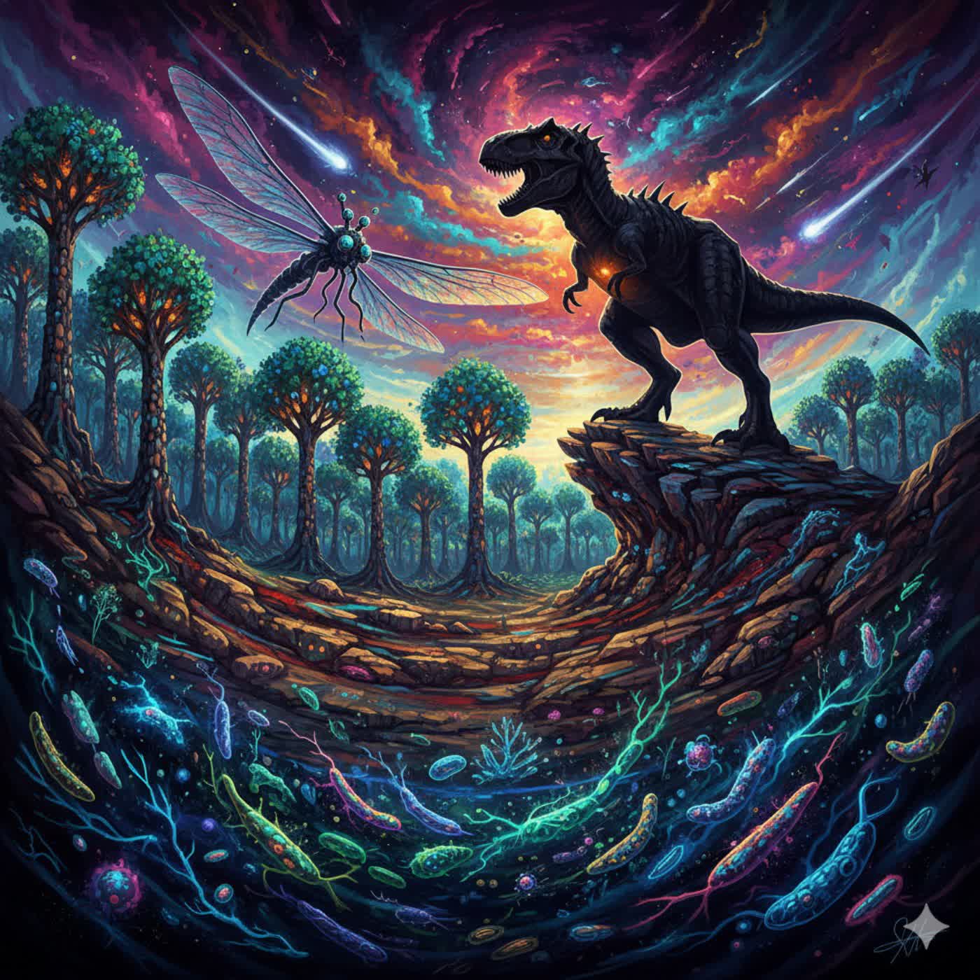 〈熱門回顧-恐龍專輯(2)｜恐龍隊長，我的遠古生物朋友去哪兒了？🦕從單細胞到霸主恐龍的超時空進化之旅 〉 封面