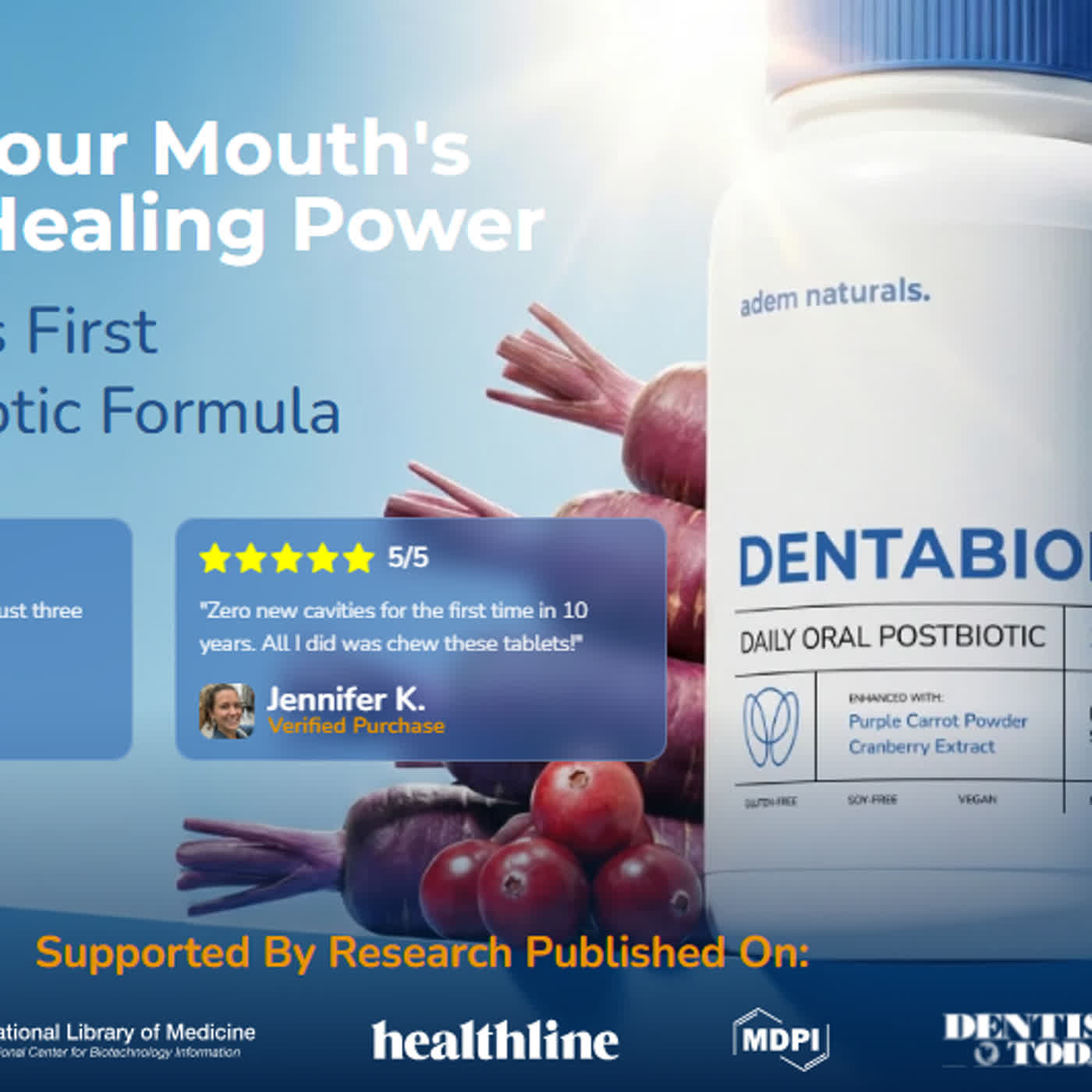 DentaBiome Oral Health Supplement Natural Solution for Bad Breath and Stronger Gums