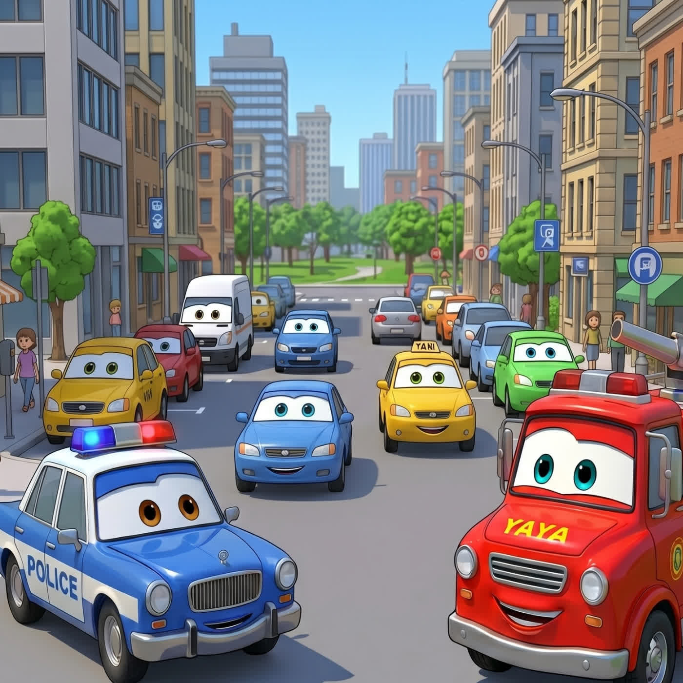 消防車、警車-yaya消防車和警車的完美合作