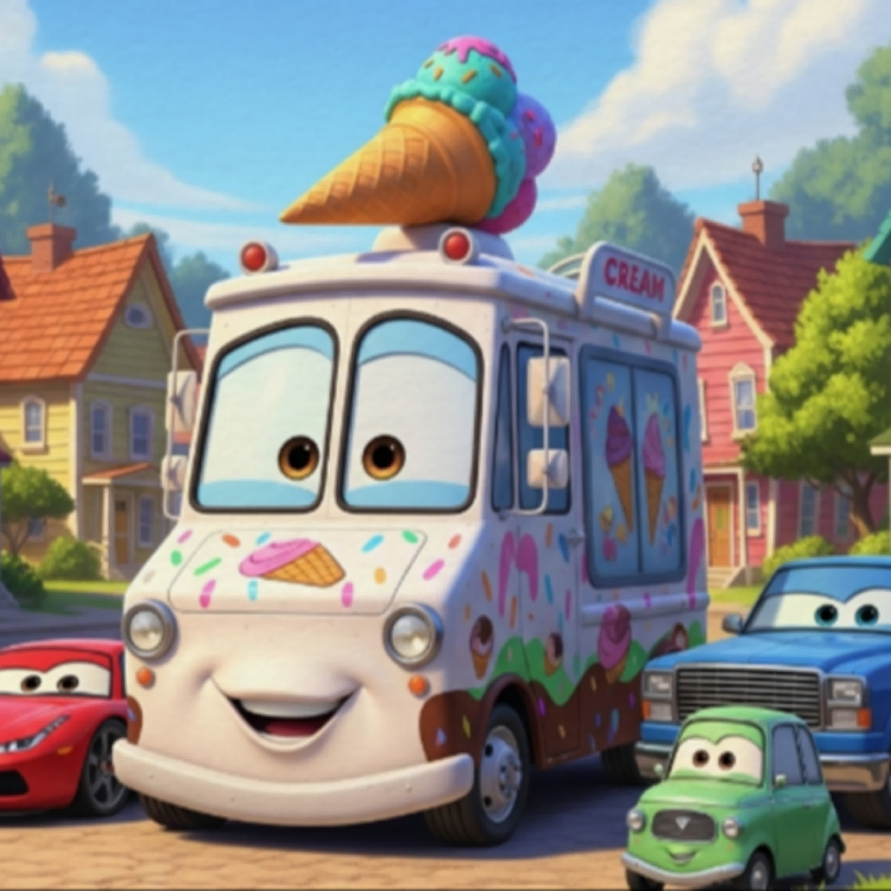 冰淇淋車-繽紛的冰淇淋車