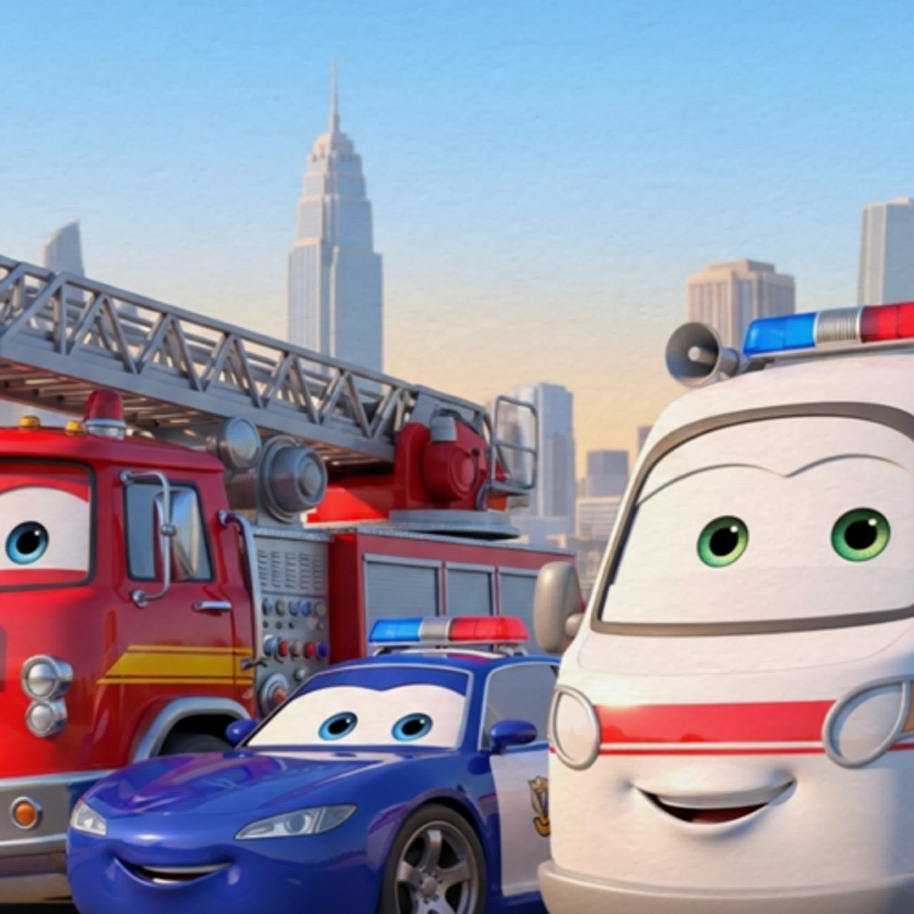 消防車、救護車、警車-城市小英雄2025年的守護約定