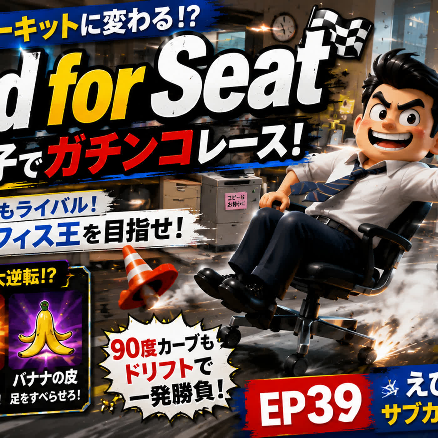 EP39 : Need for Seat——会社のストレスは「椅子レース」で吹き飛ばせ！ 《辦公室椅子競速遊戲》上班壓力就用甩尾解決？！ episode artwork
