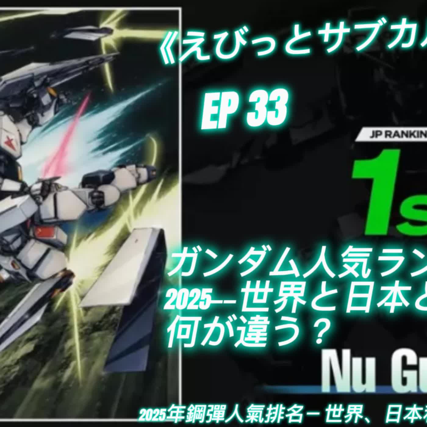 EP33 : ガンダム人気ランキング2025——世界と日本と台湾、何が違う？ 2025年鋼彈人氣排名－世界、日本和台灣有何不同？ episode artwork