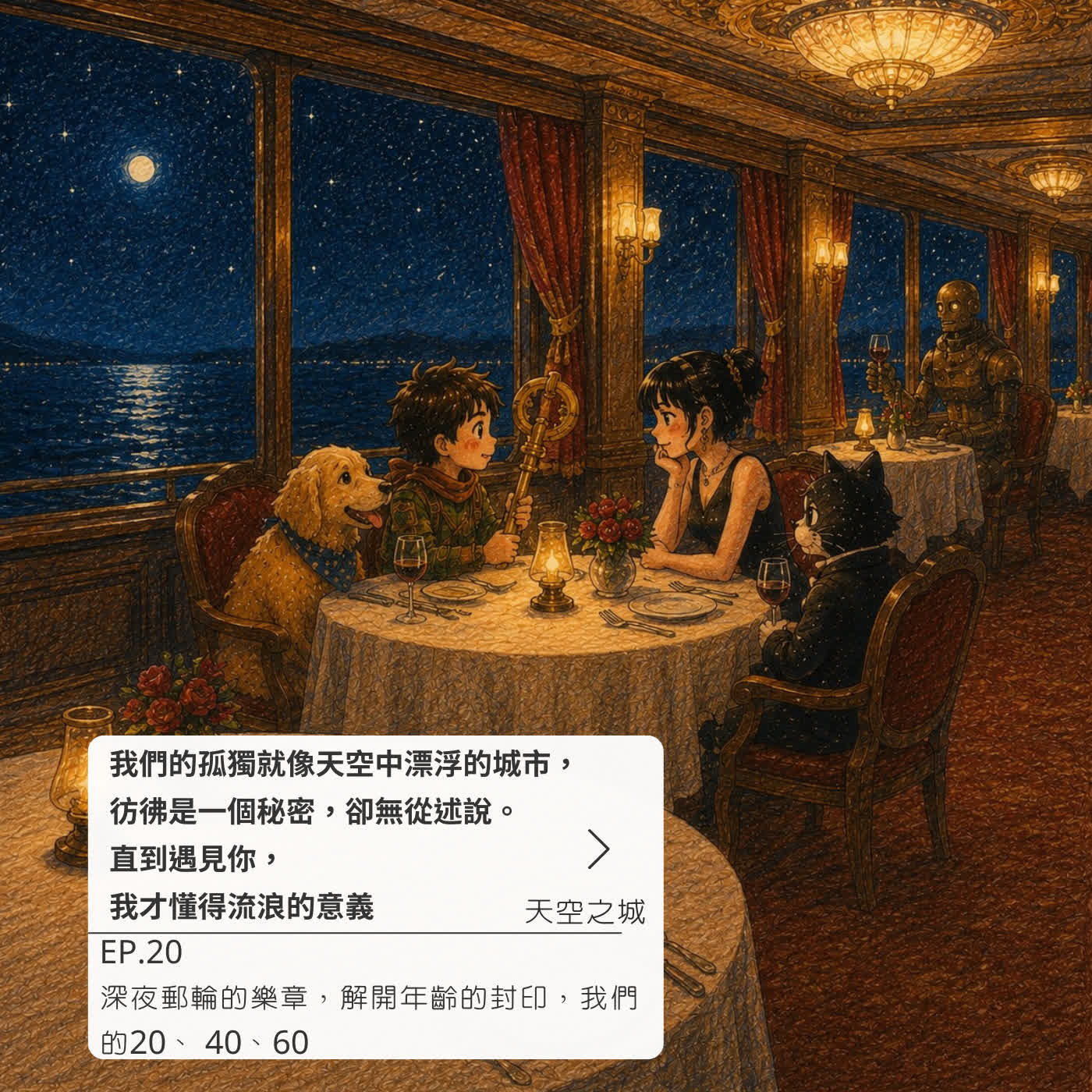 深夜郵輪的樂章,解開年齡的封印,我們的20、 40、60 episode artwork