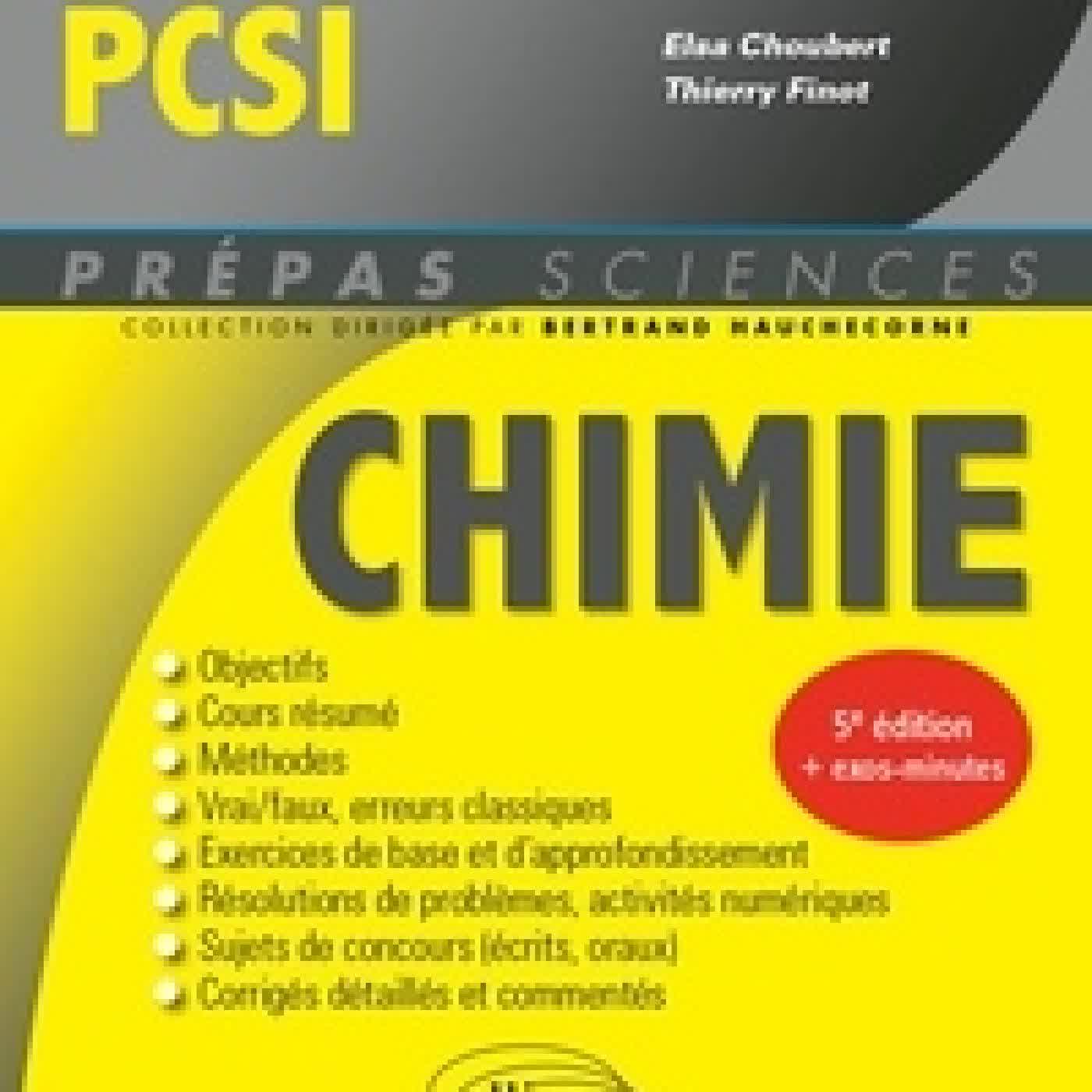 {téléchargement} Chimie PCSI5e édition