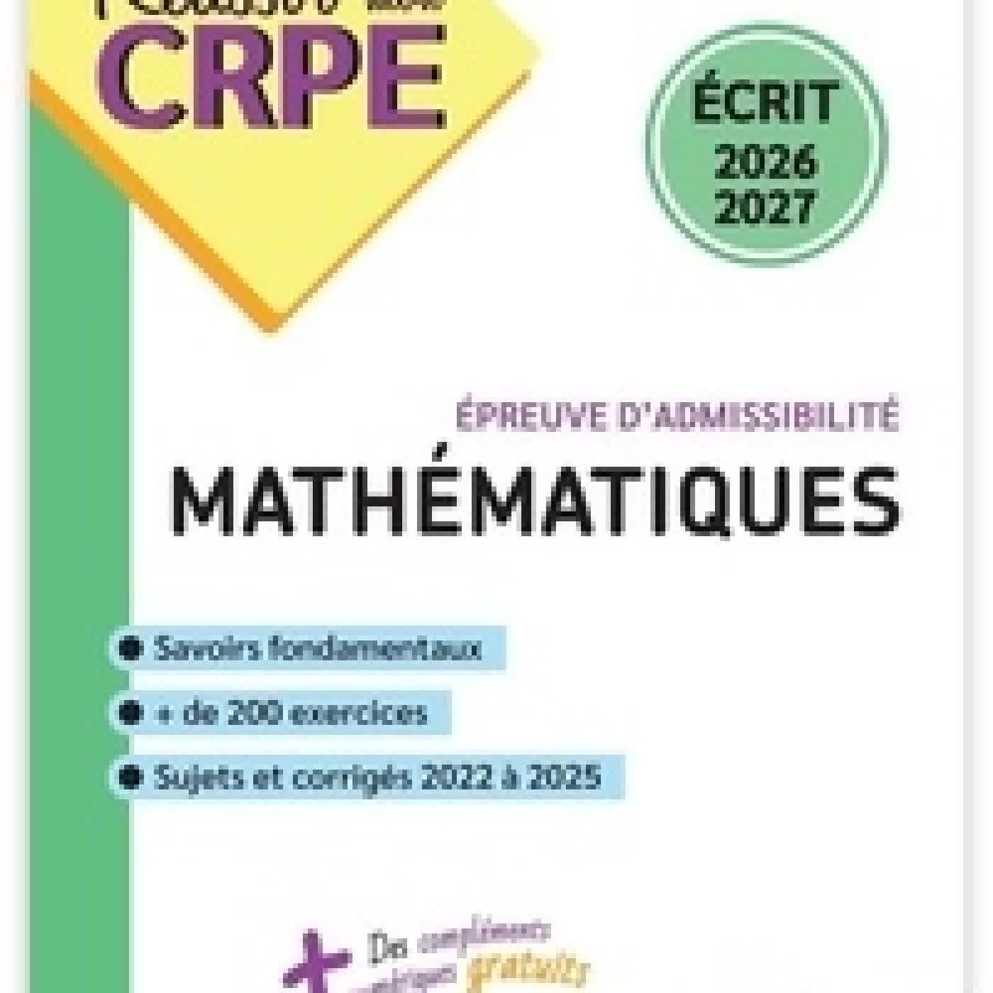 Télécharger Pdf Mathématiques. Epreuve d'admissibilité écrit Edition 2026-2027