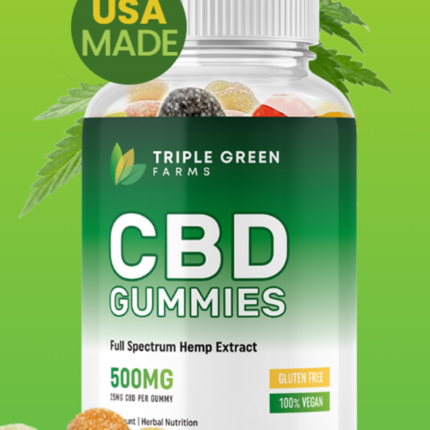 Triple Green Farms CBD Gummies Stress Relief Support