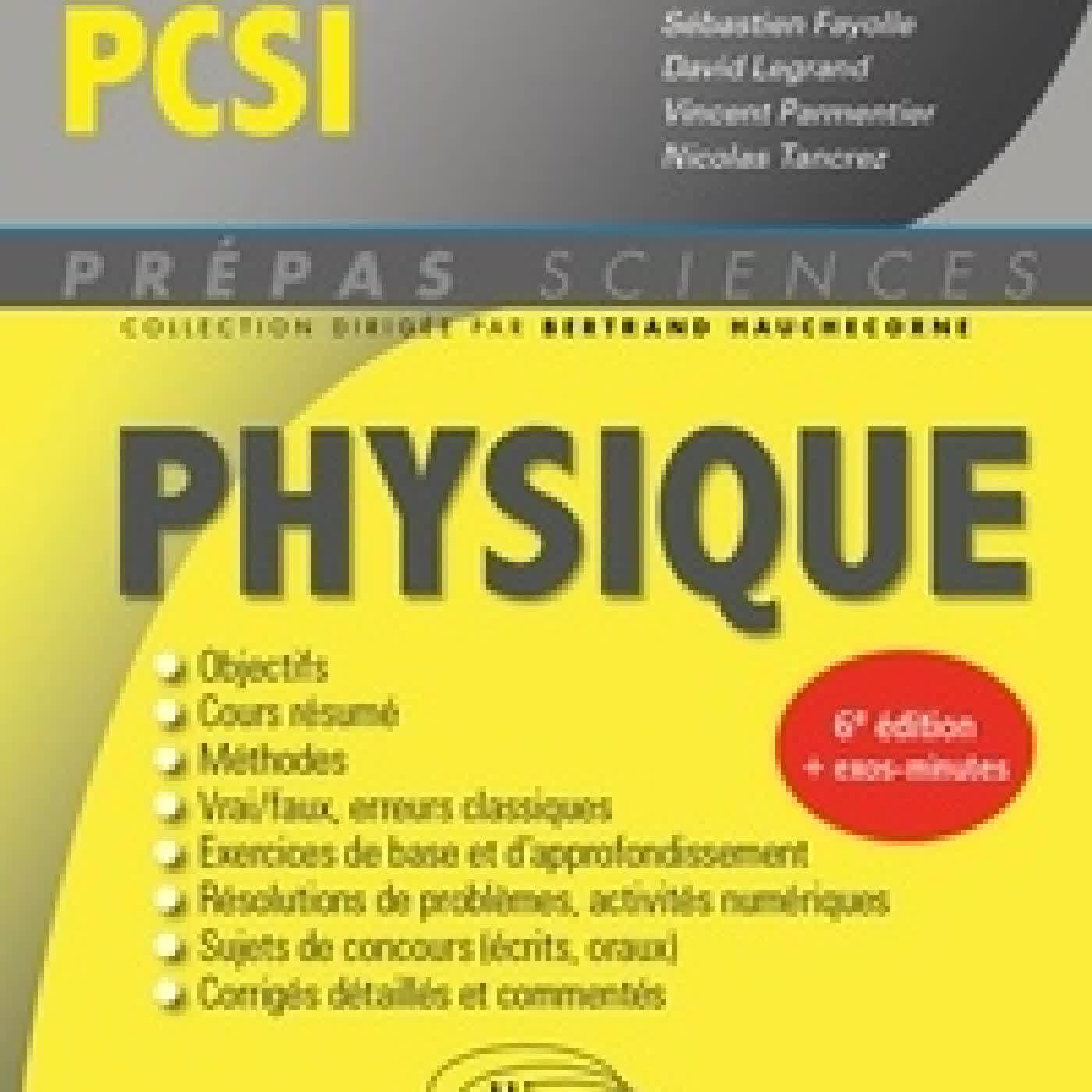 {téléchargement} Physique PCSI6e édition