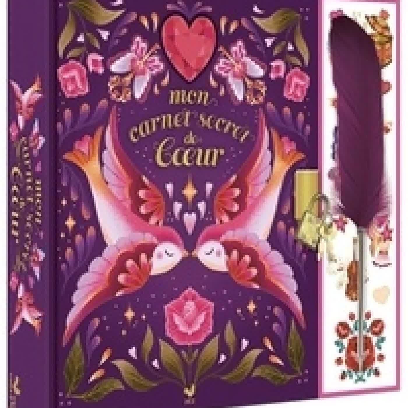 {téléchargement} Mon carnet secrets de coeur. Coffret avec 1 carnet secret, des stickers et 1 stylo plume