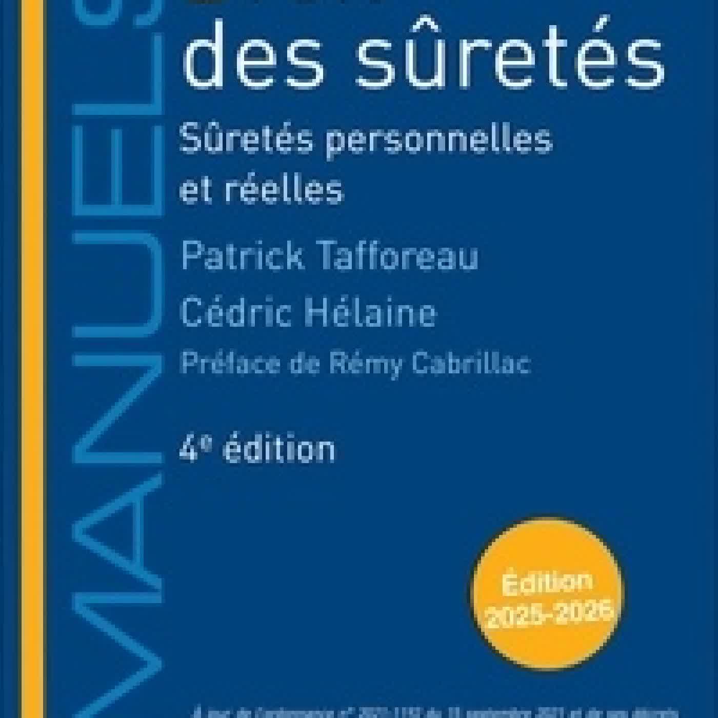 {téléchargement} Droit des sûretés. Sûretés personnelles et réelles Edition 2025-2026