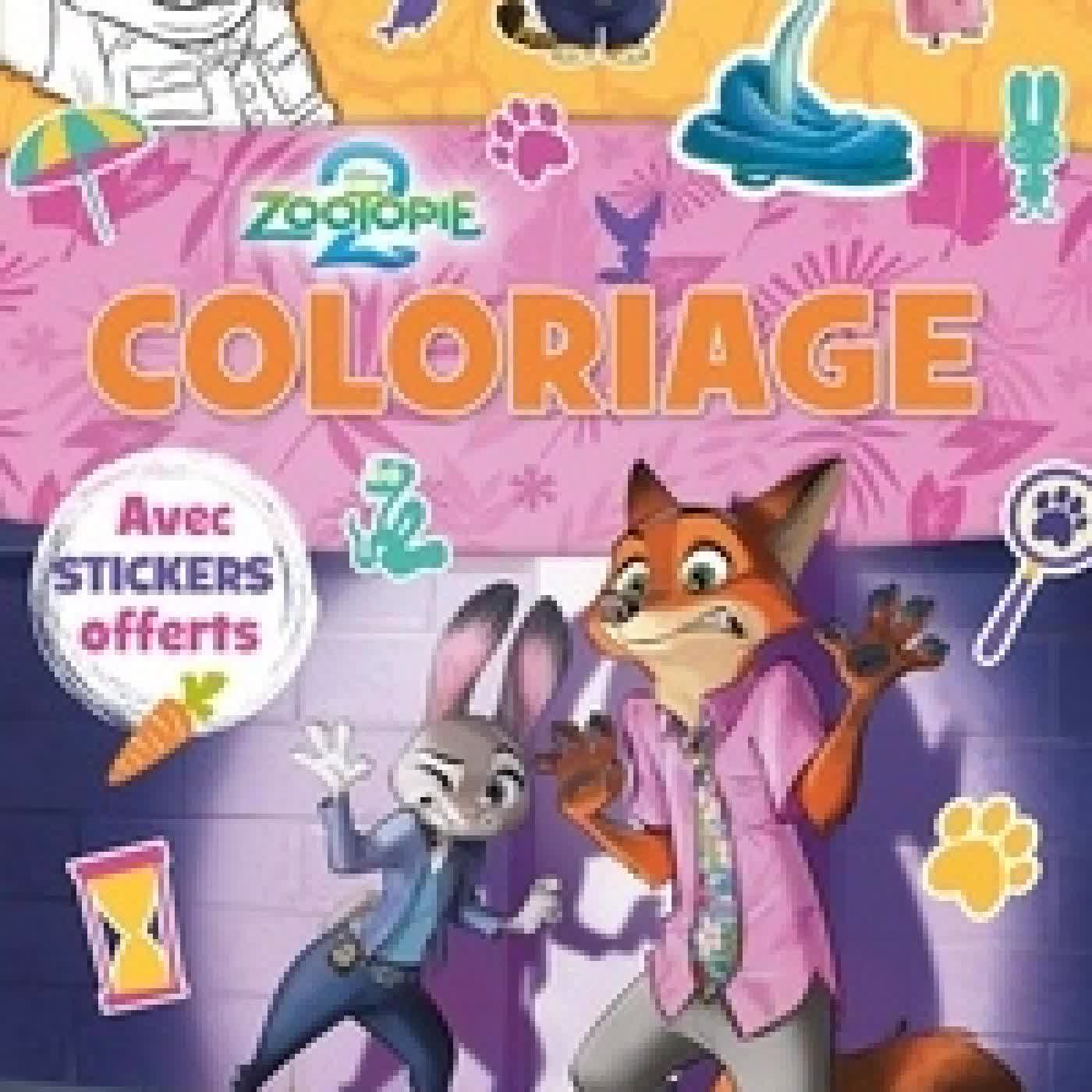 {téléchargement} Coloriage Disney Zootopie 2. Avec stickers offerts