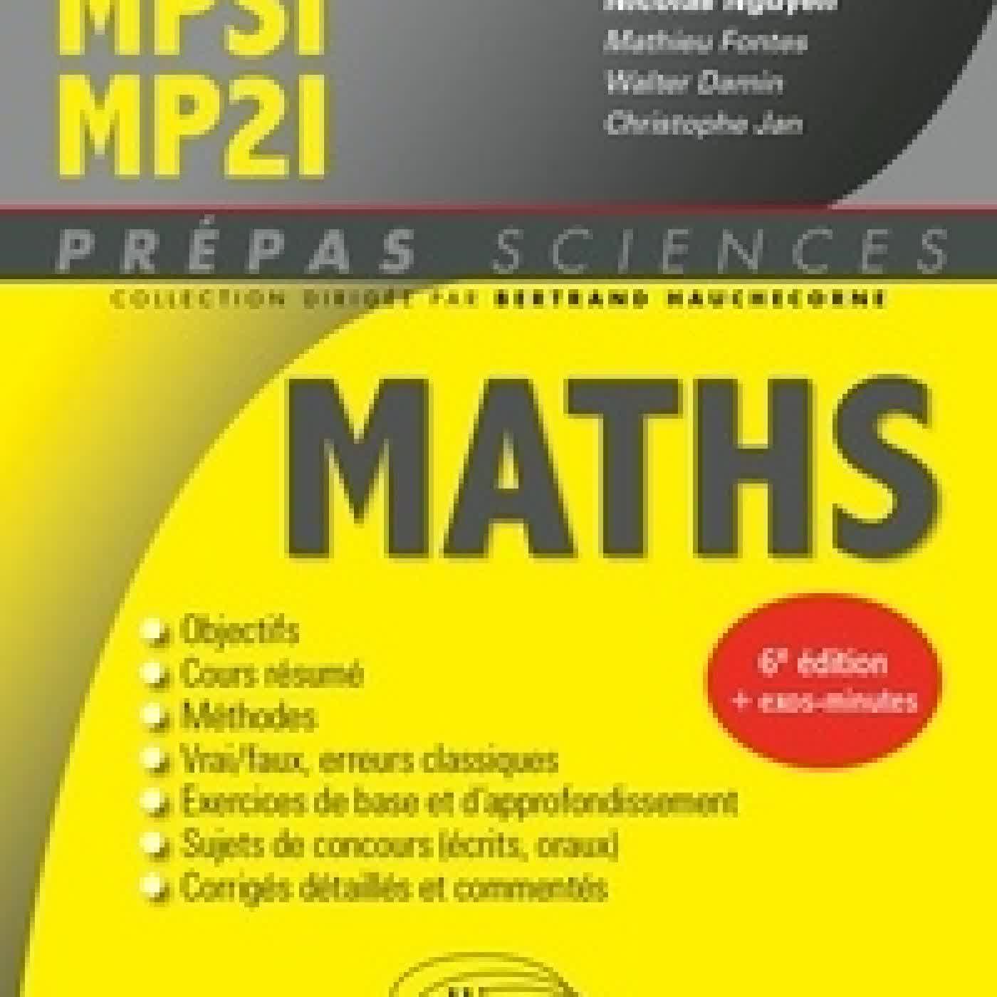 {téléchargement} Mathématiques MPSI/MP2I6e édition