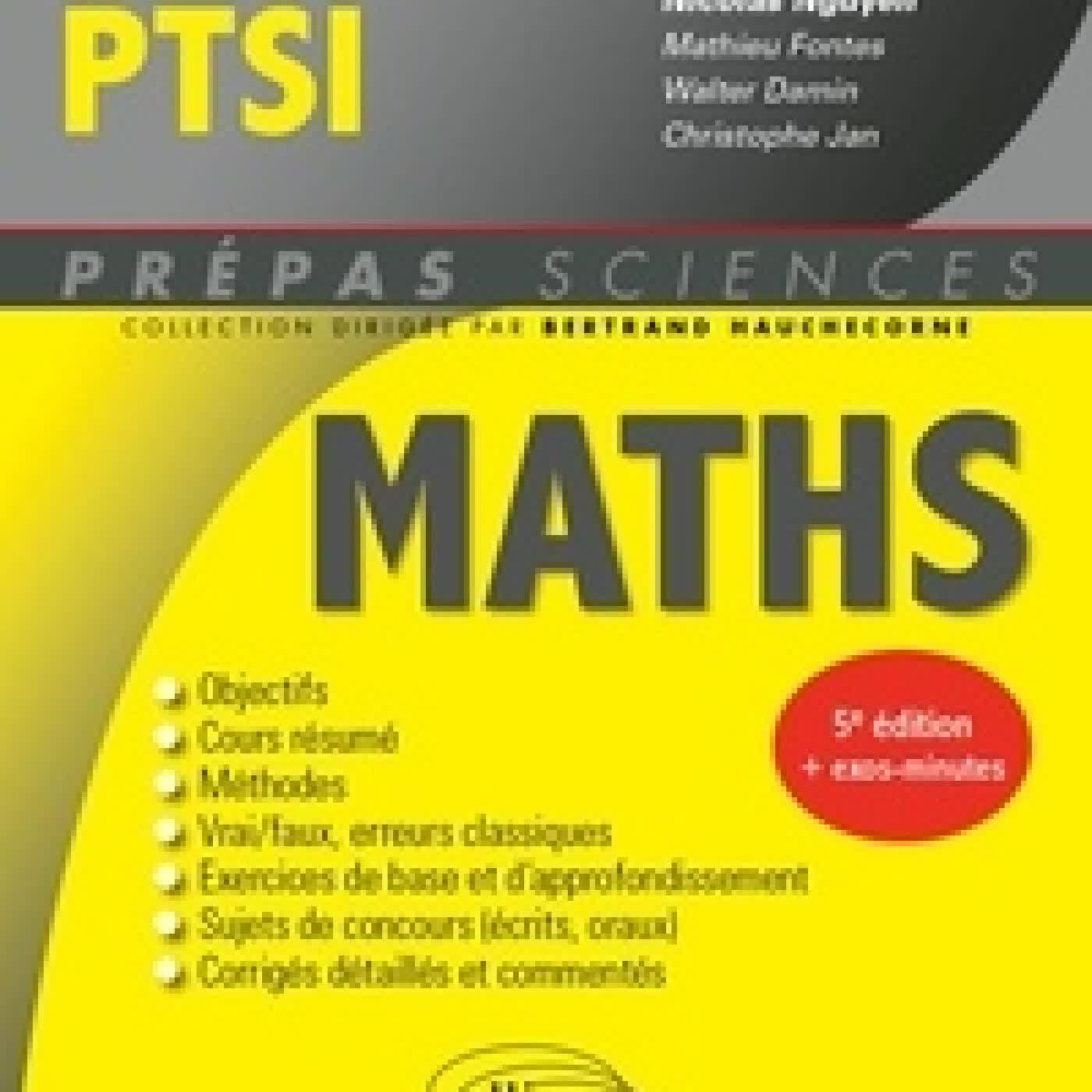 Télécharger Pdf Mathématiques PTSI5e édition