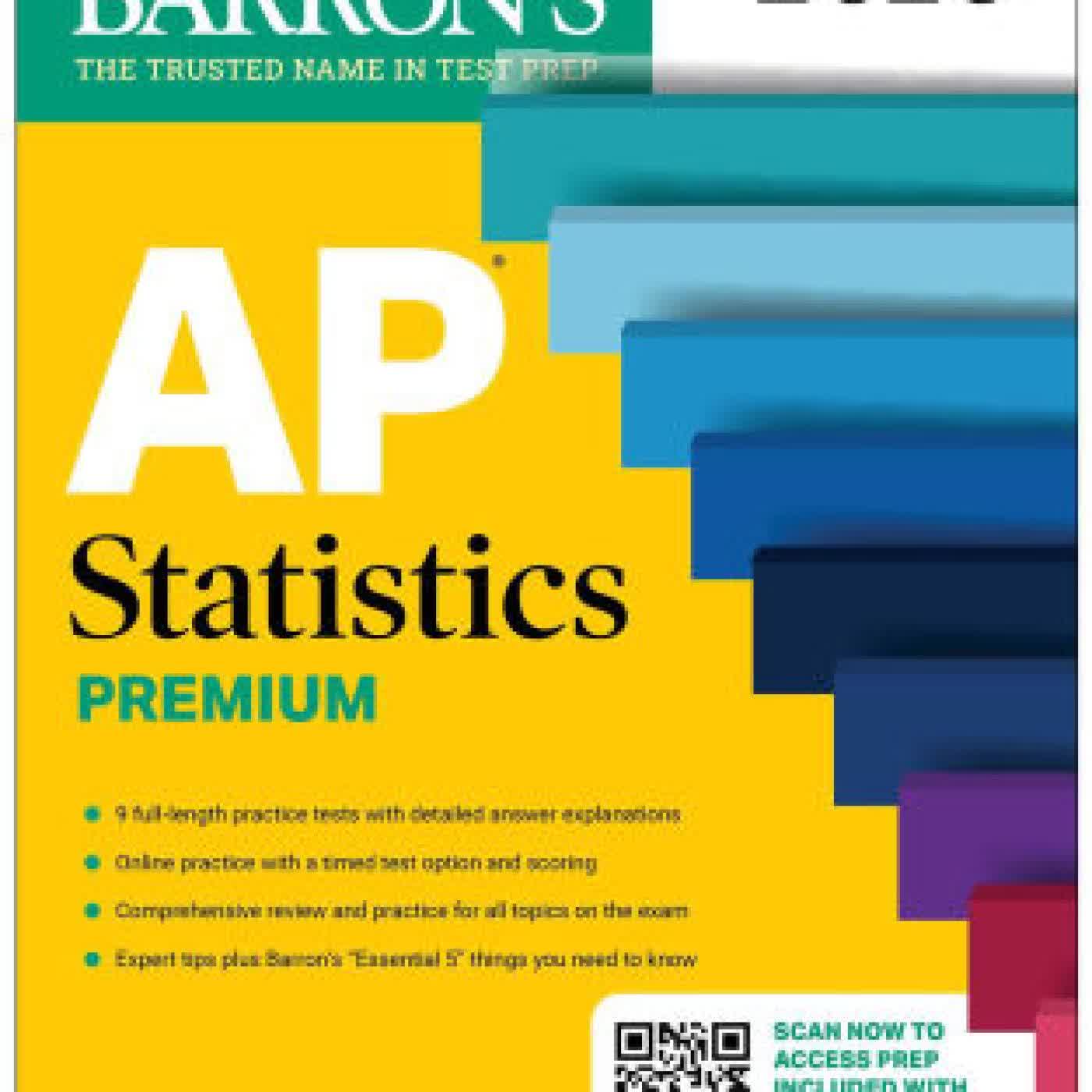 AP Statistics Premium, 2026: Prep Book with 9 Practice Tests + Comprehensive Review + Online Practice by Barron's Educational Series, Martin Sternstein Ph.D. on Iphone New Format