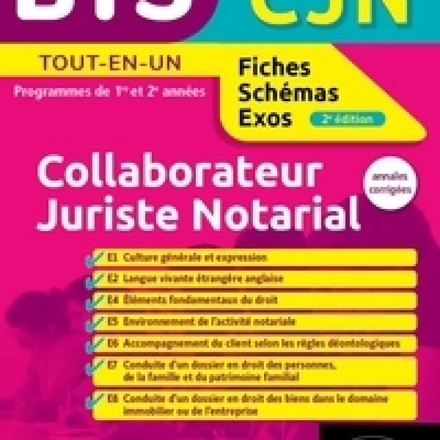 {téléchargement} Collaborateur juriste notarial BTS CJN. Annales corrigées2e édition