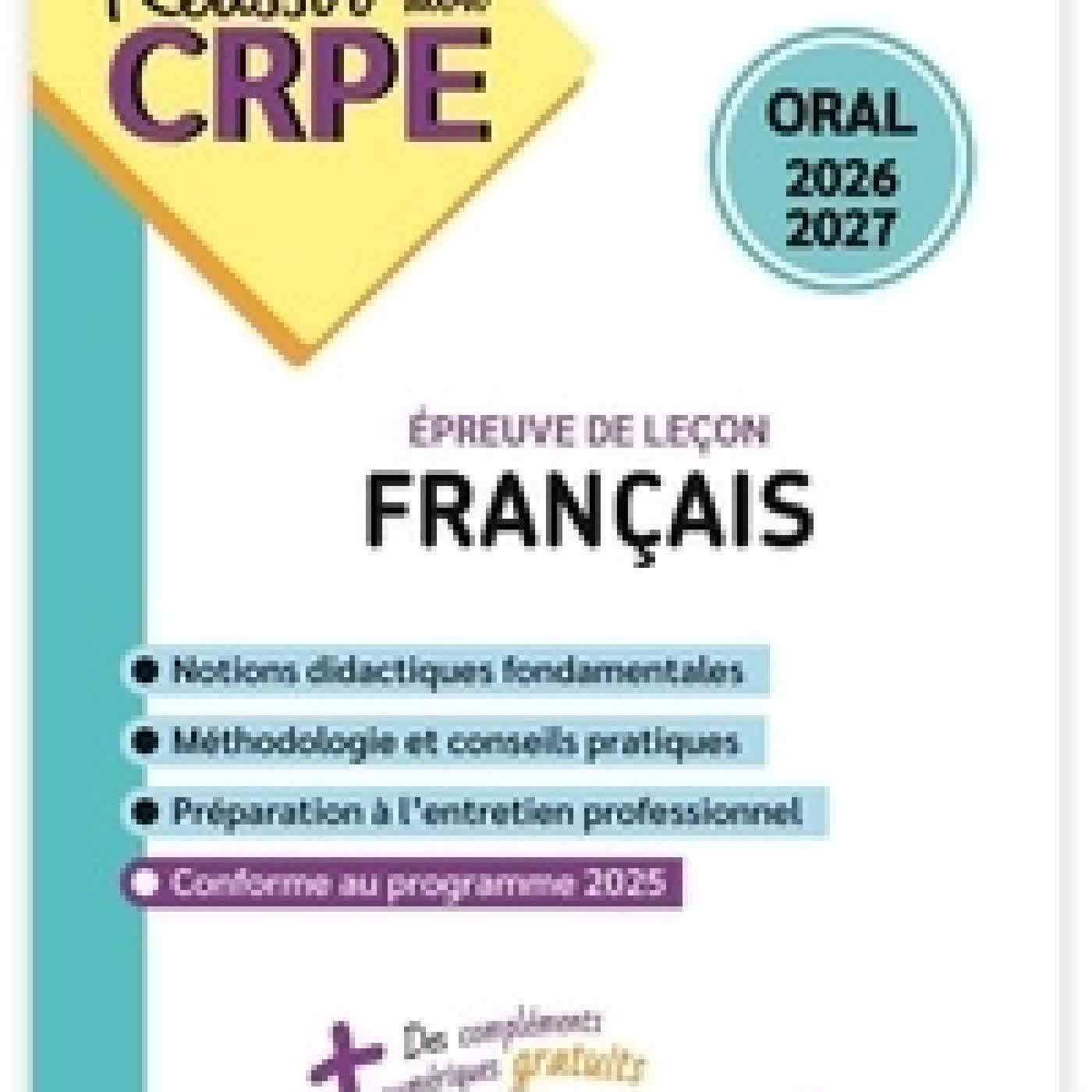 Télécharger Pdf Epreuve de leçon Français. Oral Edition 2026 - 2027