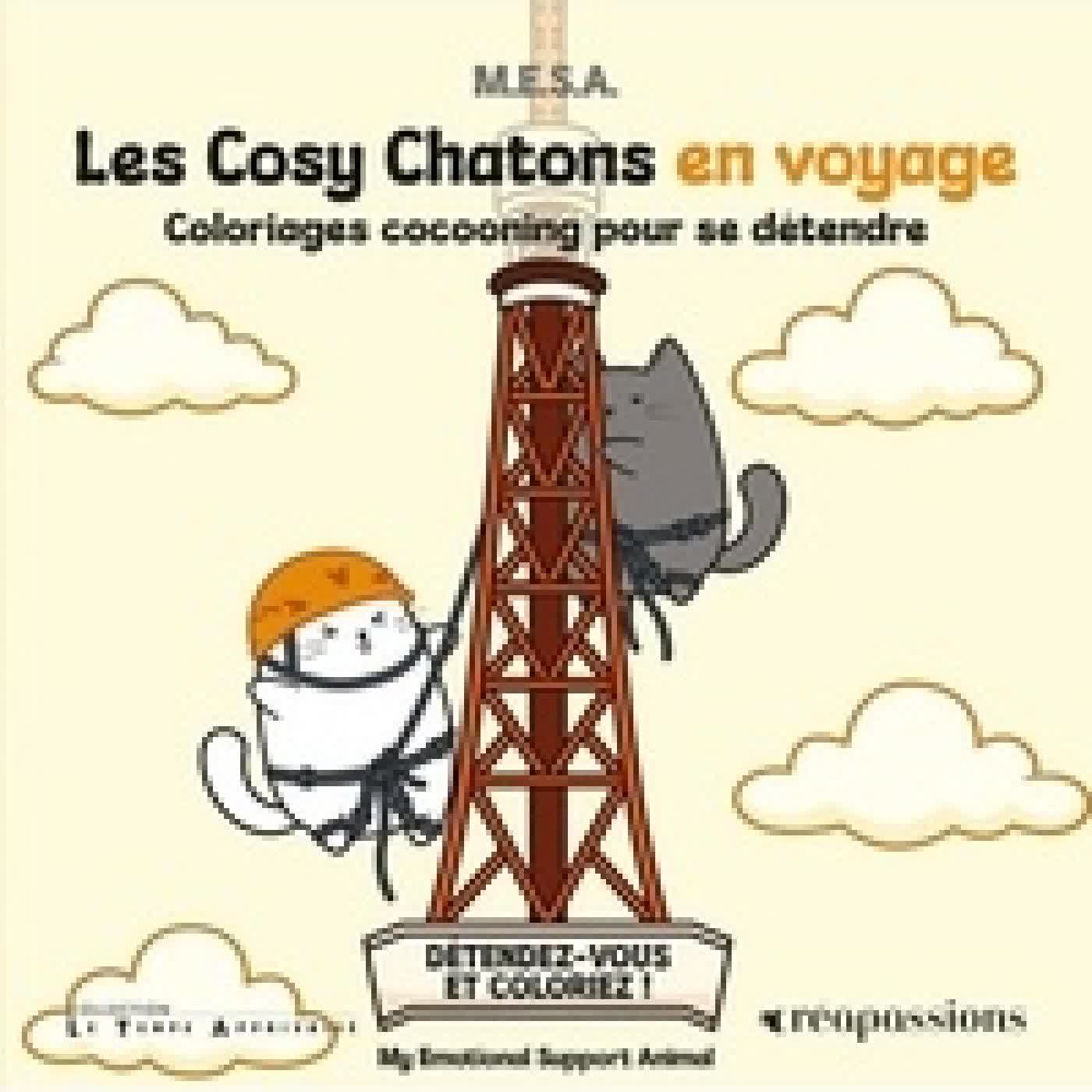{téléchargement} Les Cosy Chatons en voyage. Coloriages cocooning pour se détendre