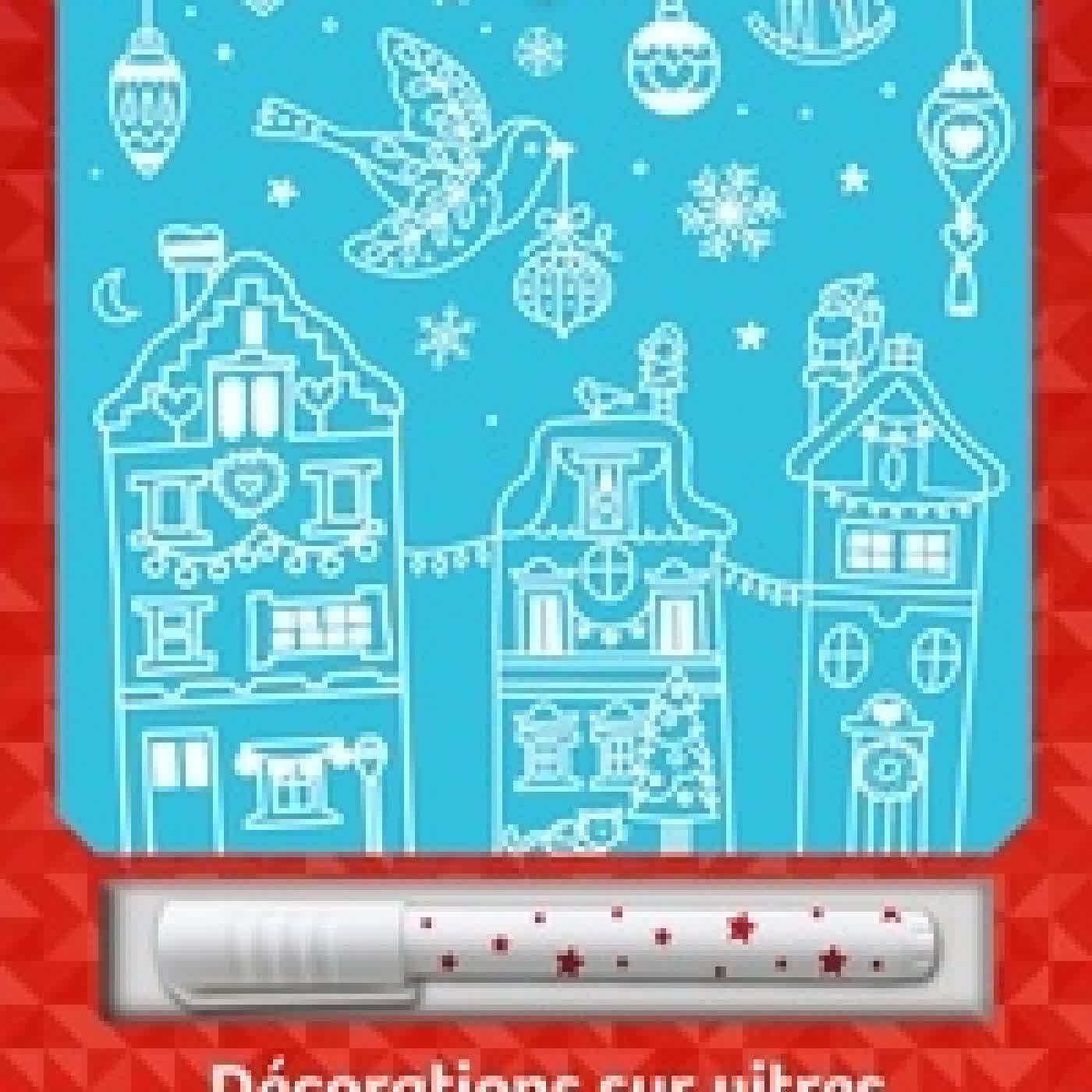 Lire en ligne : Décorations sur vitres Joyeux Noël. Avec 1 poster géant, 1 affiche, 6 petits posters, 1 pochoir et 1 feutre craie