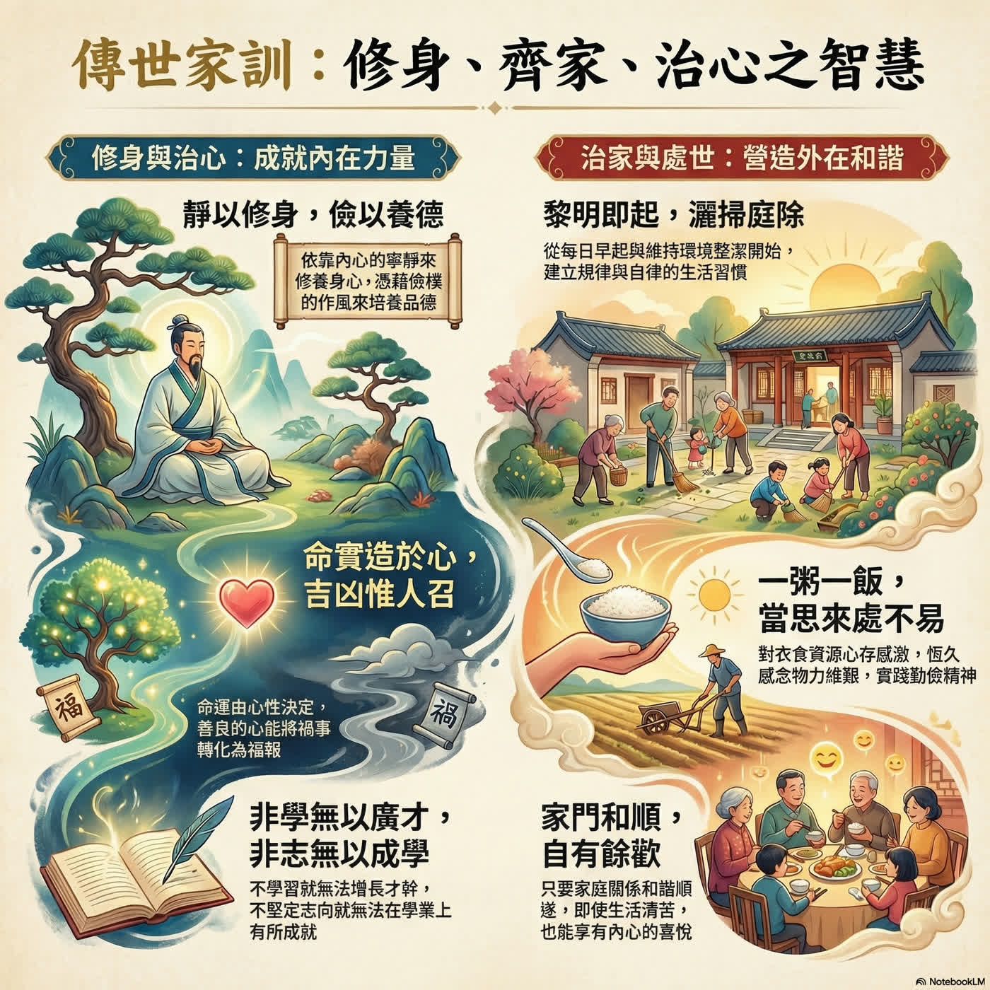 【教養智慧】如何養出「富貴直到老」的孩子？從諸葛亮的勤儉、朱子的倫常到《心命詩》的仁道，父母必讀的家教心法。 episode artwork
