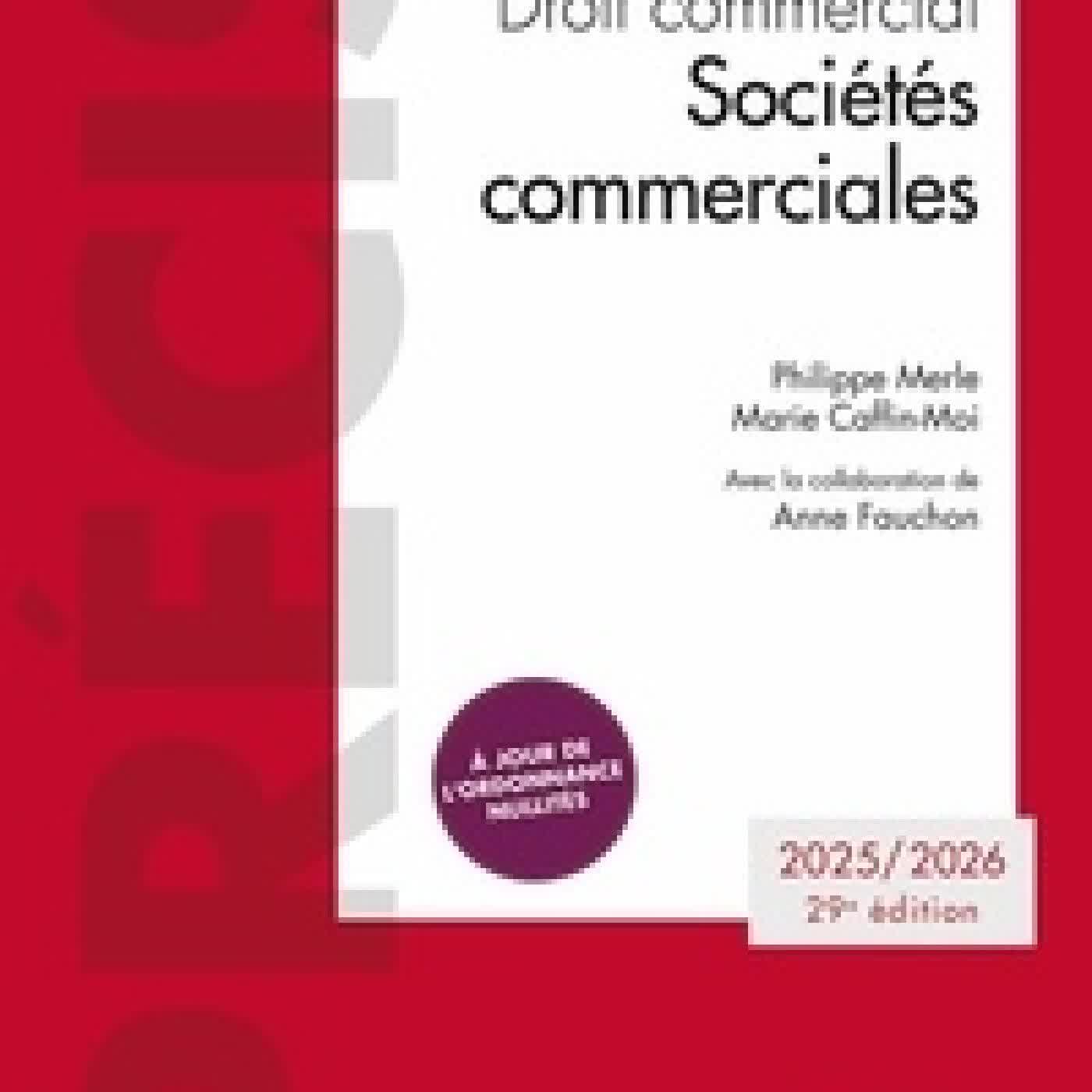 Télécharger Pdf Droit commercial. Sociétés commerciales Edition 2025 - 2026