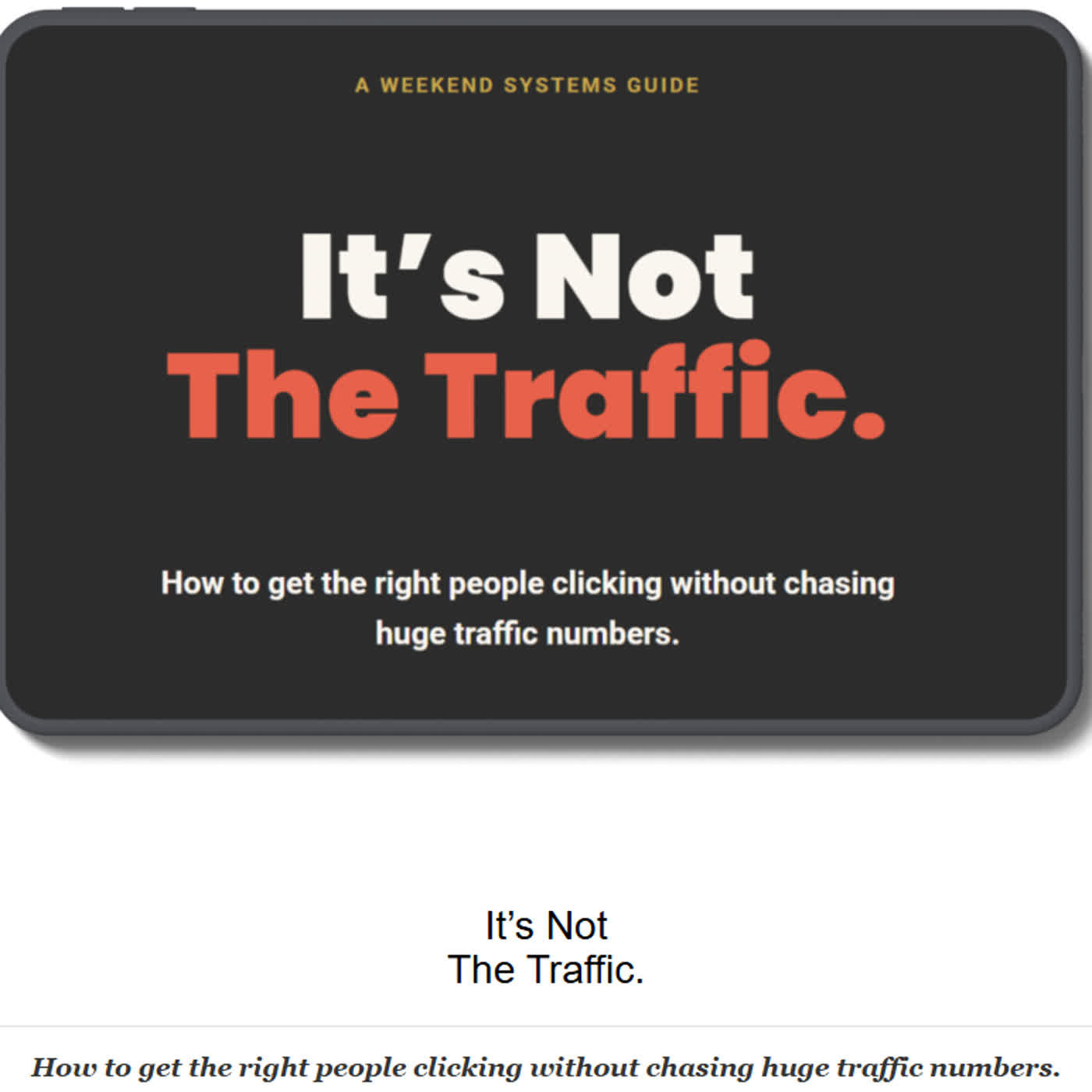 IT'S NOT THE TRAFFIC Review (Amanda Craven)