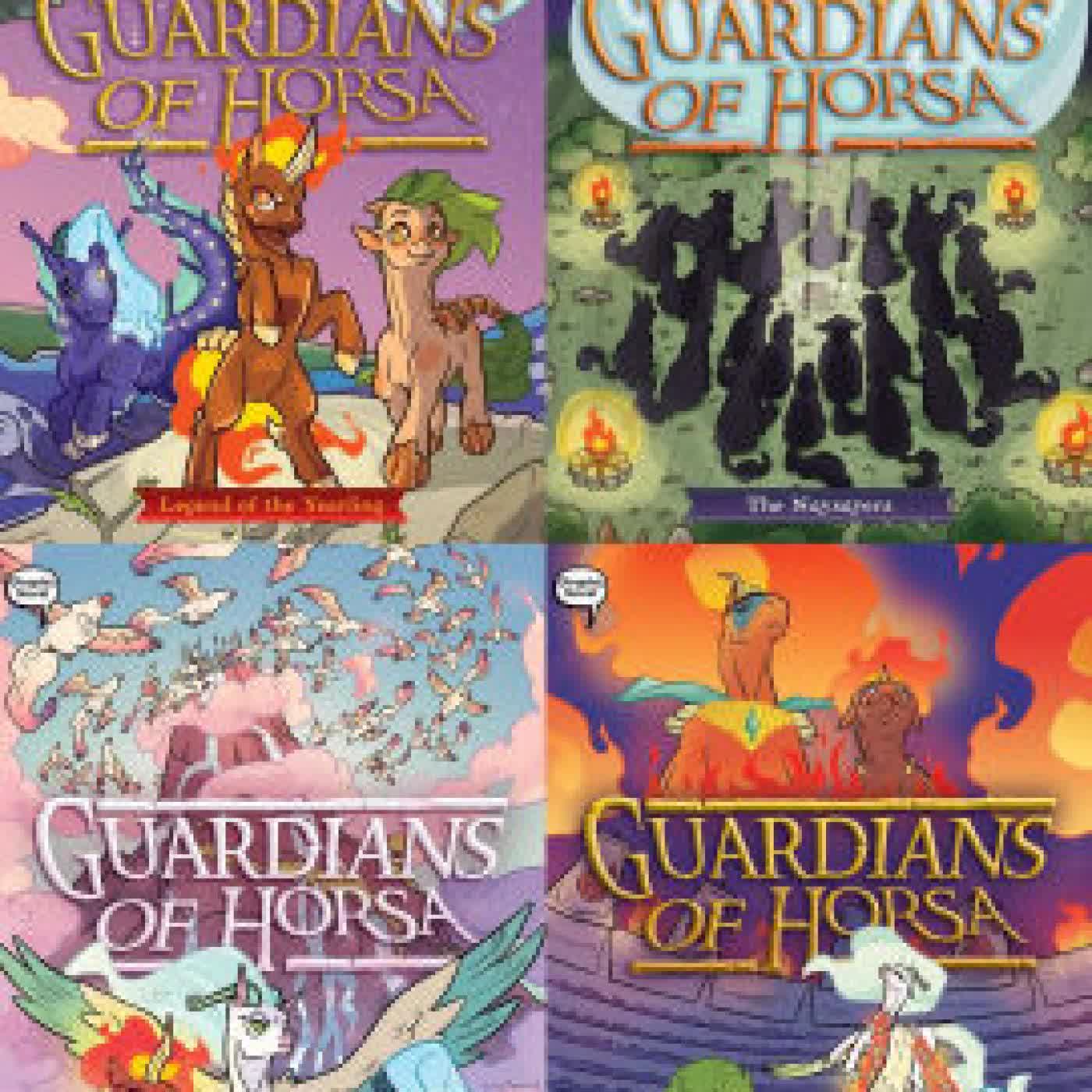 Guardians of Horsa Graphic Novel Collected Set: Legend of the Yearling; The Naysayers; Marked for Magic; The Fire Oath by Roan Black, Glass House Graphics on Iphone New Format