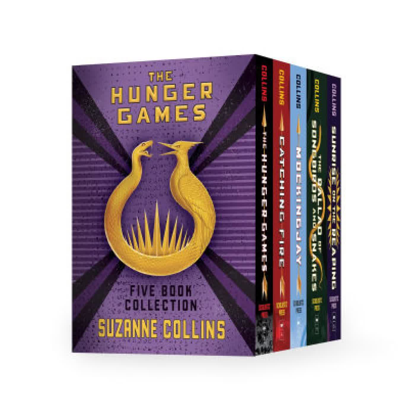 Hunger Games 5-Book Hardcover Box Set (The Hunger Games, Catching Fire, Mockingjay, The Ballad of Songbirds and Snakes, Sunrise on the Reaping) by Suzanne Collins on Iphone New Format