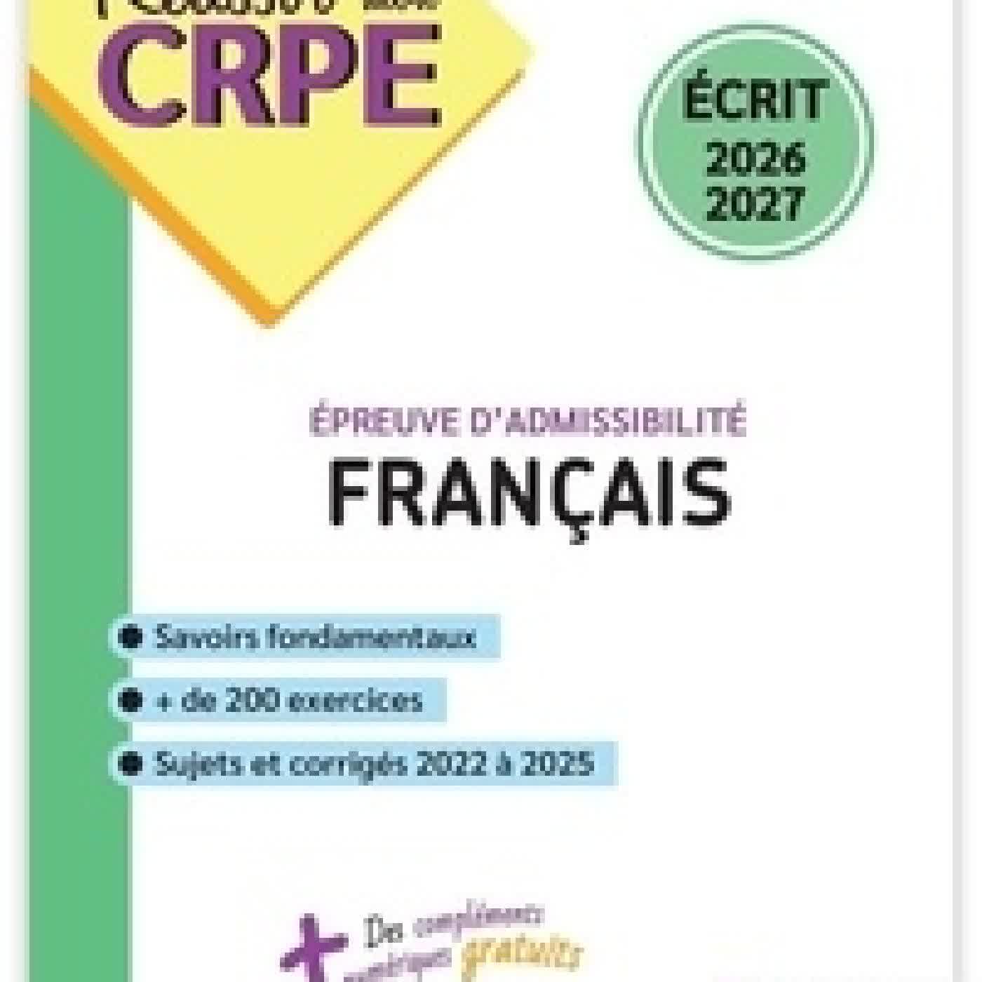 Télécharger Pdf Français épreuve d'admissibilité L3 et M2. Ecrit Edition 2026-2027