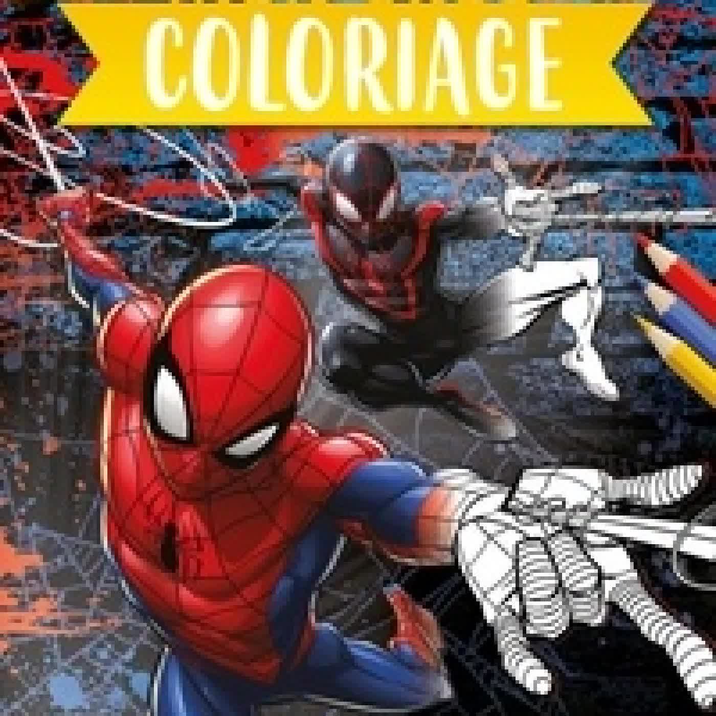 {téléchargement} Mon gros coloriage Spider-Man (Spider-Man et Kid Arachnid). Avec des stickers !