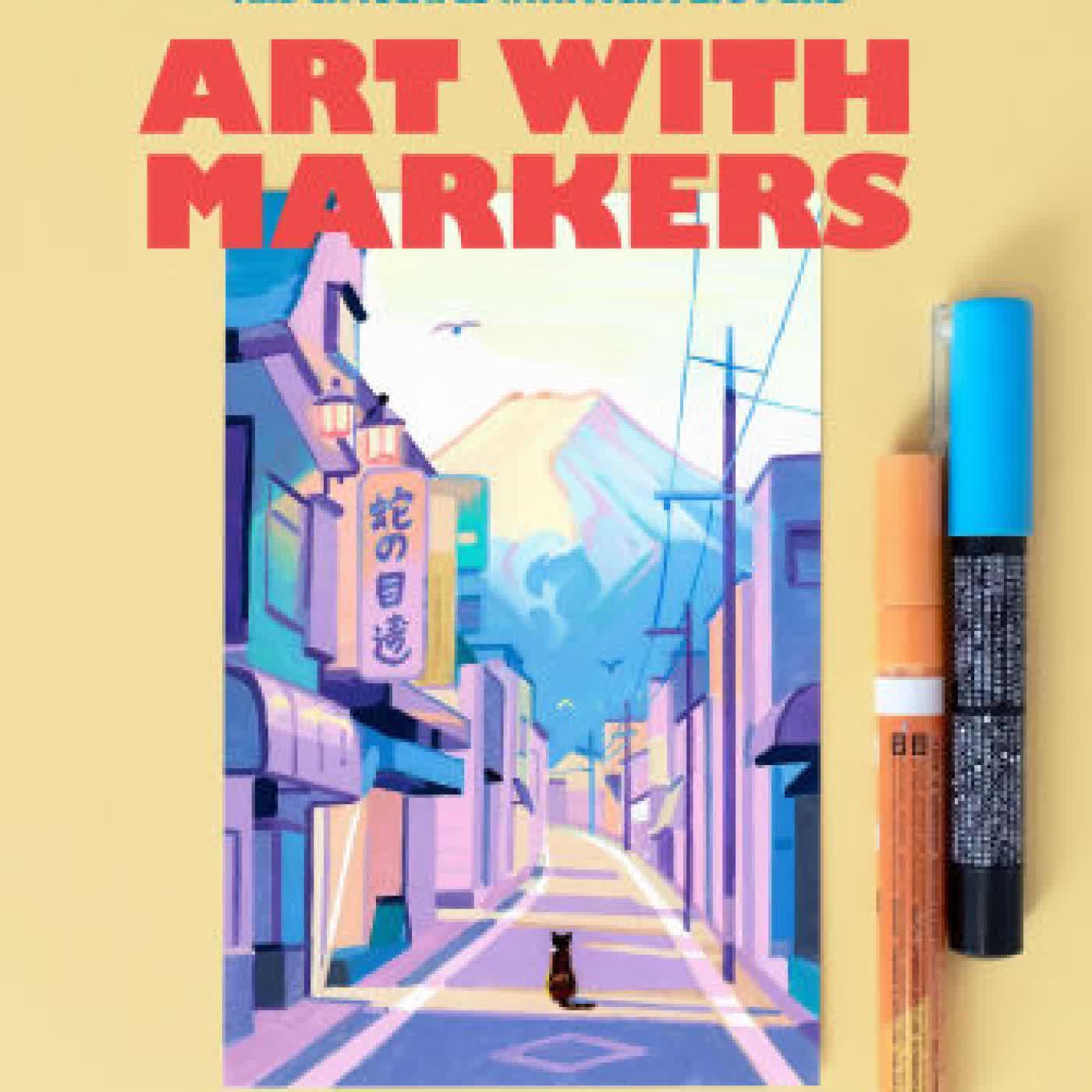 Art with Markers: A Step-by-Step Guide to Creating Vivid Landscapes and Cityscapes with Acrylic Pens by Angela Pan on Iphone New Format