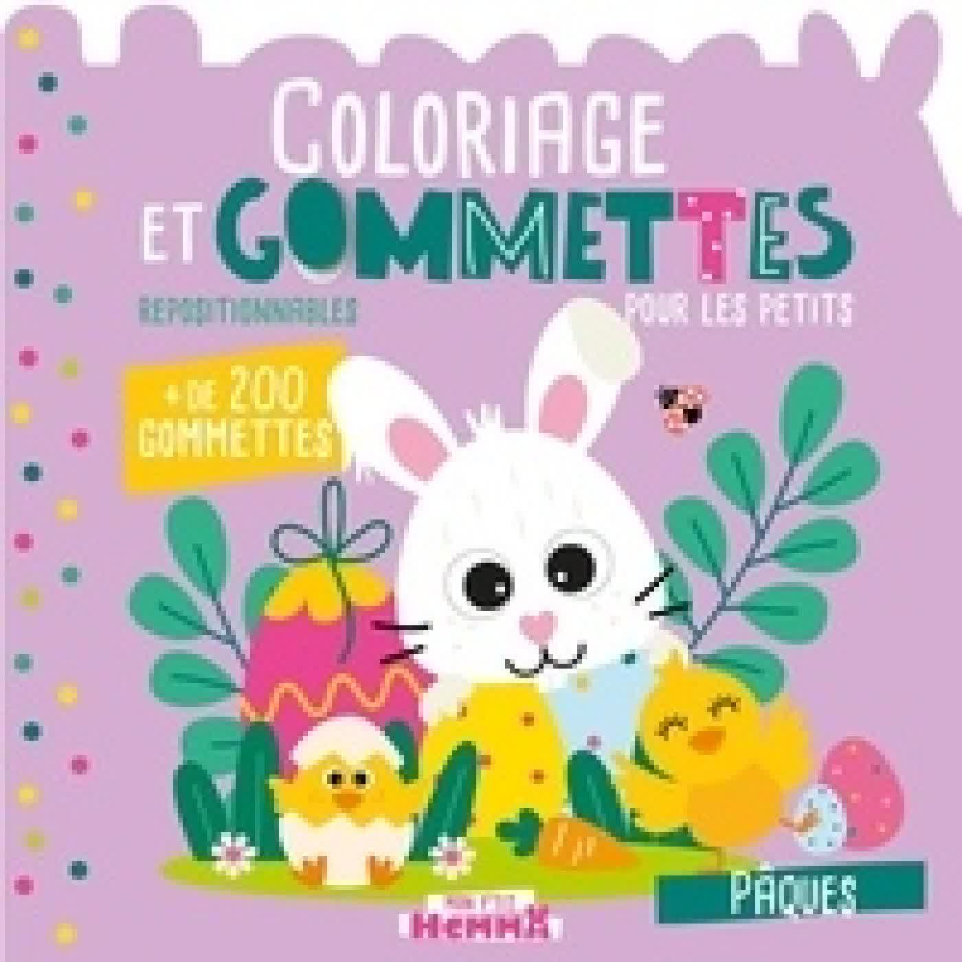 {téléchargement} Coloriage et gommettes pour les petits - Pâques. + de 200 gommettes repositionnables