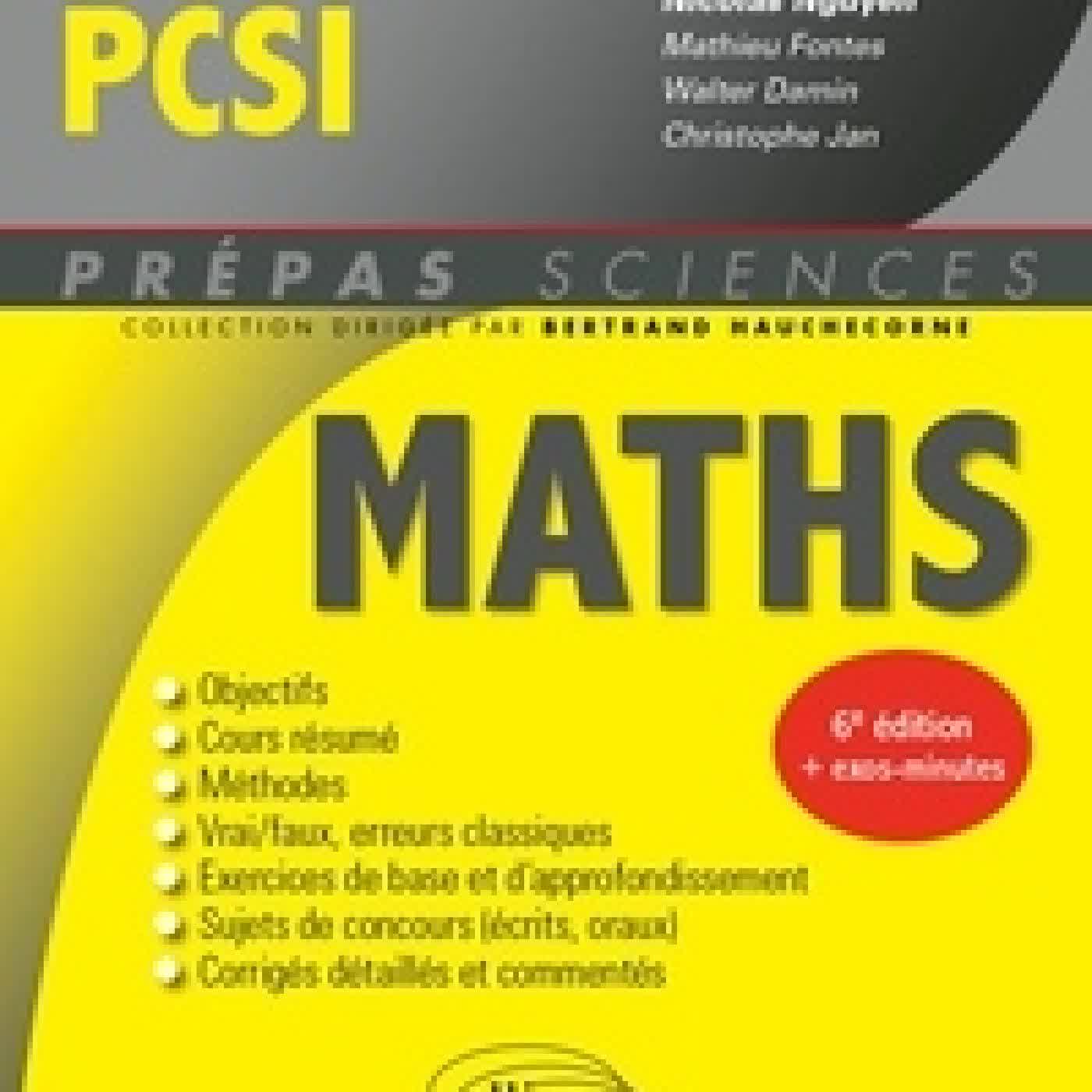 Télécharger Pdf Mathématiques PCSI6e édition