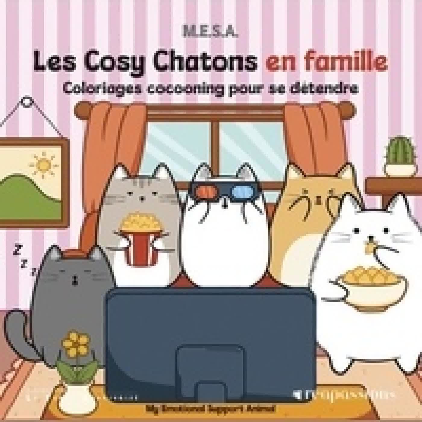 {téléchargement} Les Cosy Chatons en famille. Coloriages cocooning pour se détendre