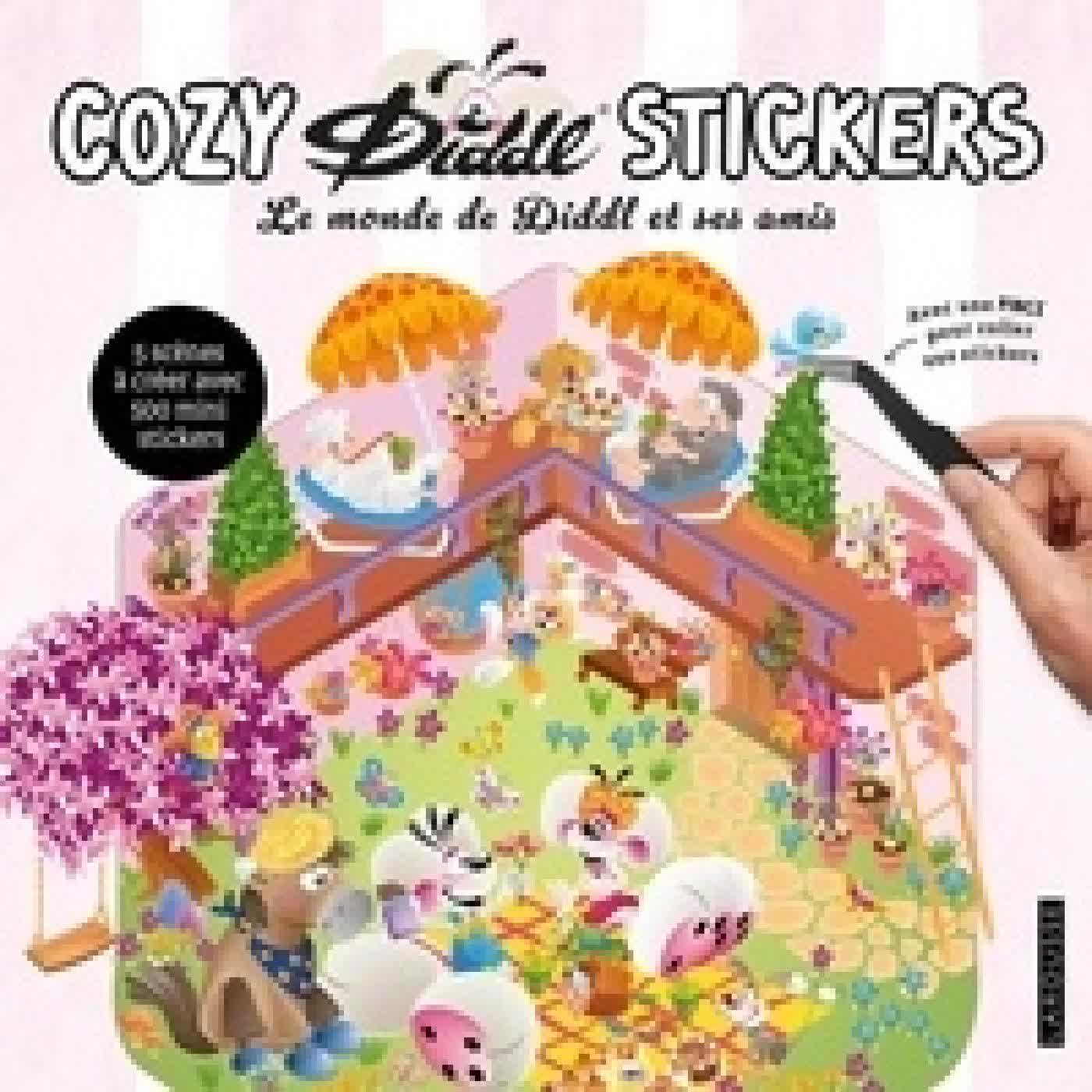 {téléchargement} Cozy stickers Diddl - Le monde de Diddle et ses amis. 5 scènes à créer avec 500 mini stickers, avec 1 pince pour coller vos stickers