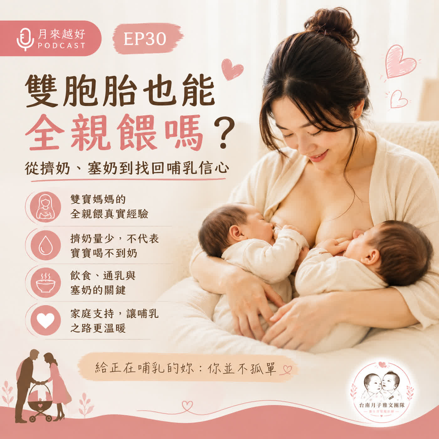 EP30  雙胞胎也能全親餵嗎？從擠奶、塞奶到找回哺乳信心(下) episode artwork