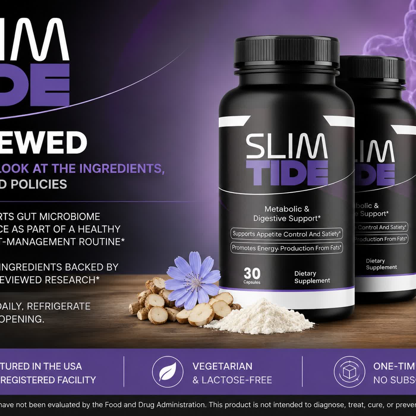 Slimtide Capsules Natural Wellness Formula for Weight Control Support