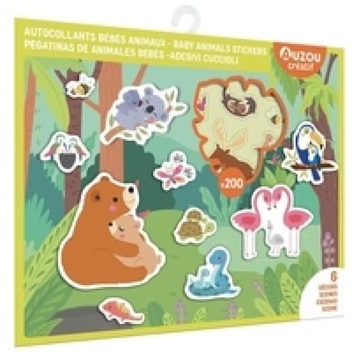 Lire en ligne : Autocollants bébés animaux. 6 décors, 200 autocollants repositionnables