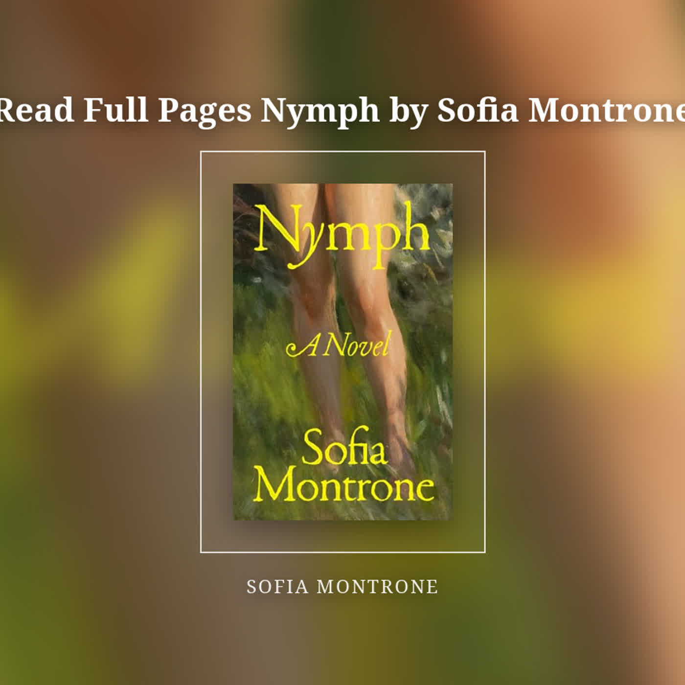 Read Full Pages Nymph by Sofia Montrone episode artwork