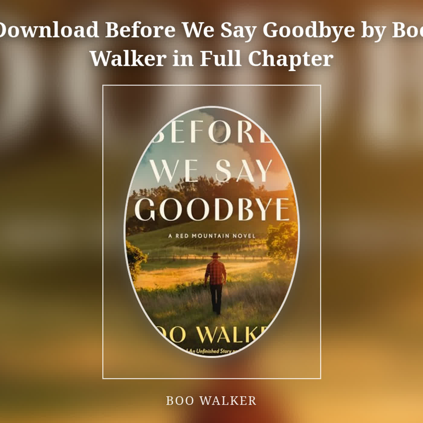 Download Before We Say Goodbye by Boo Walker in Full Chapter episode artwork