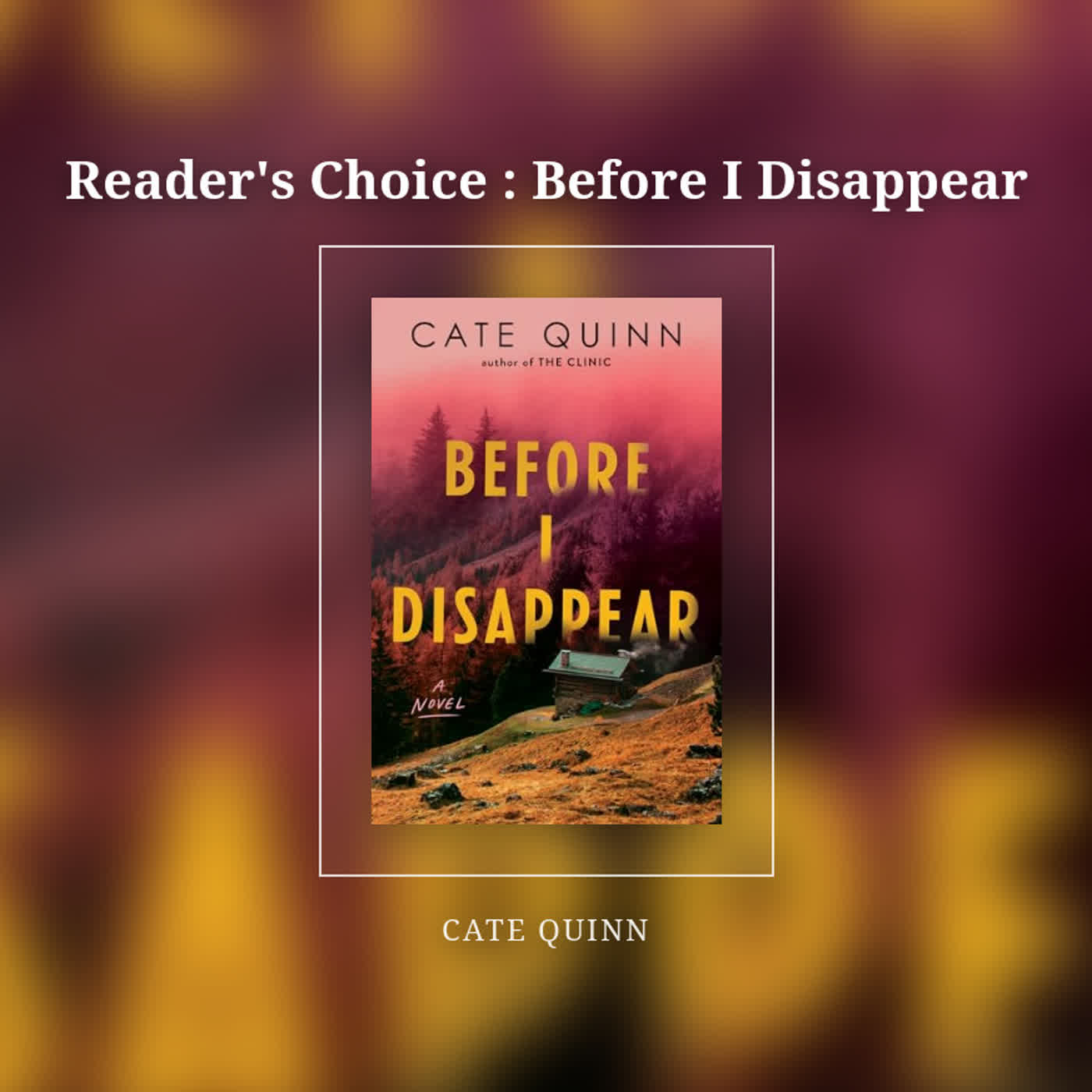 Reader's Choice : Before I Disappear episode artwork